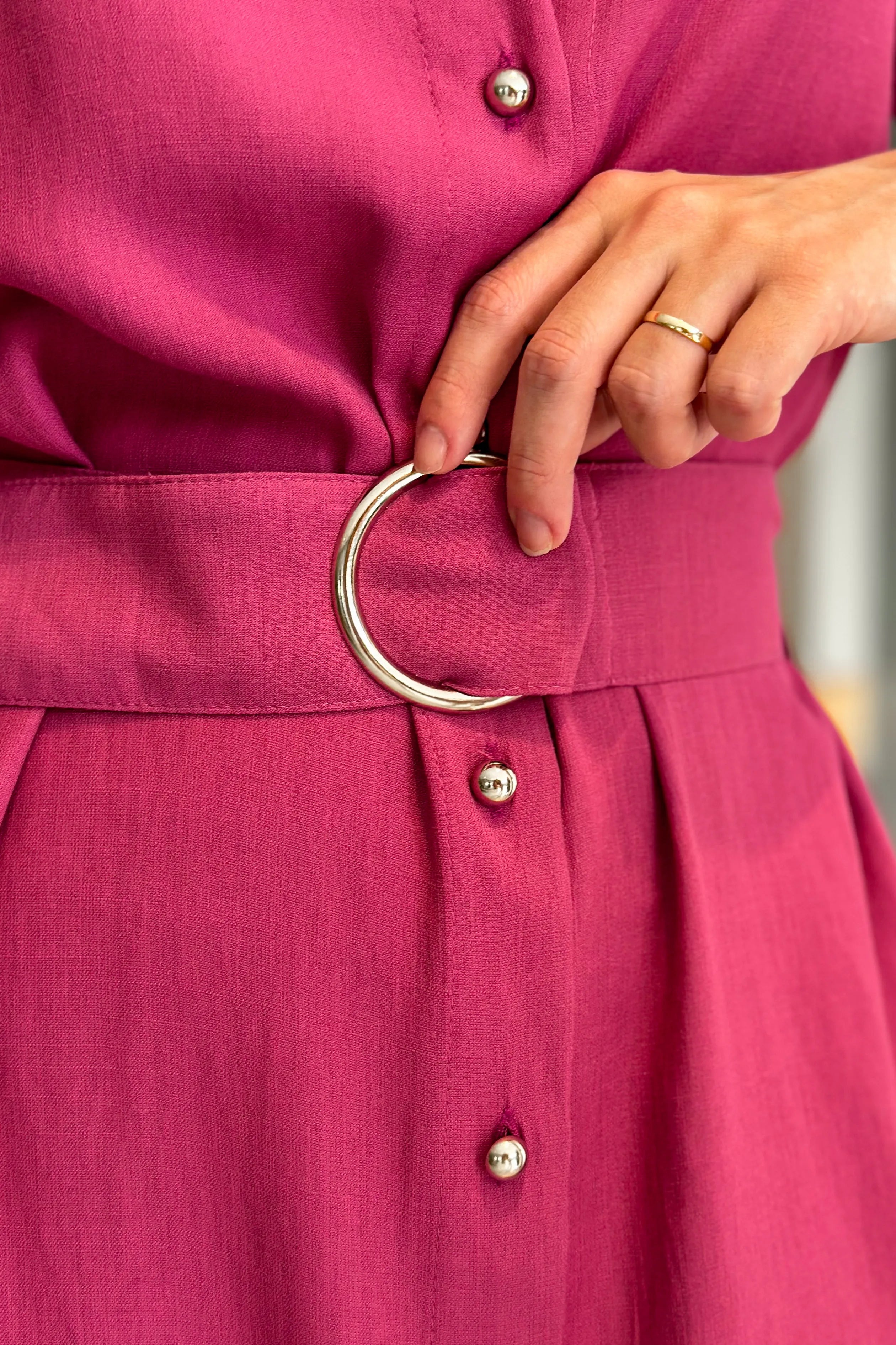 Chamisier Em Visco Soft Detalhe Cinto Sandra Fúcsia