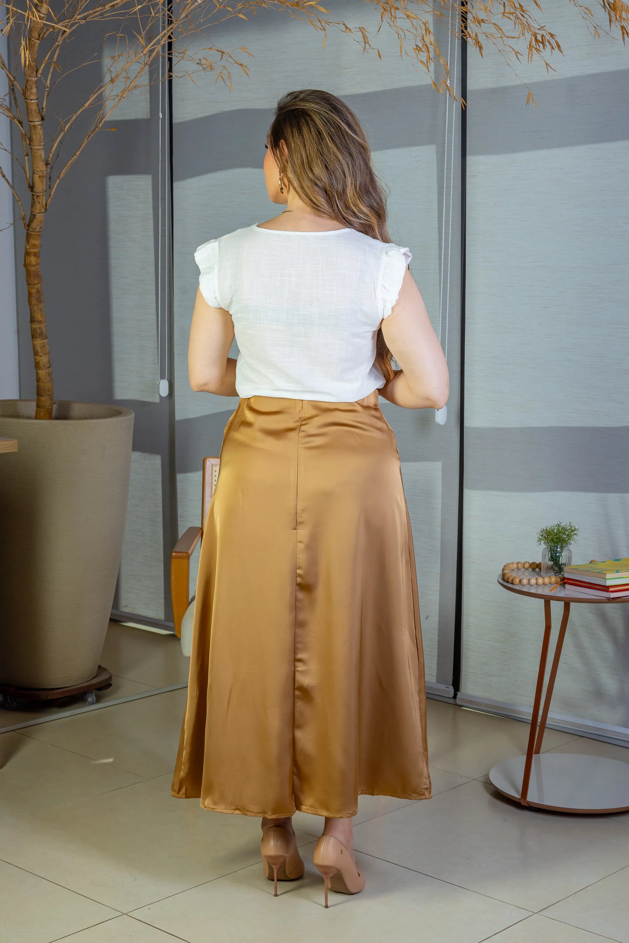 Blusa Manga Curta Em Algodão Textura Laise Michelle Branca