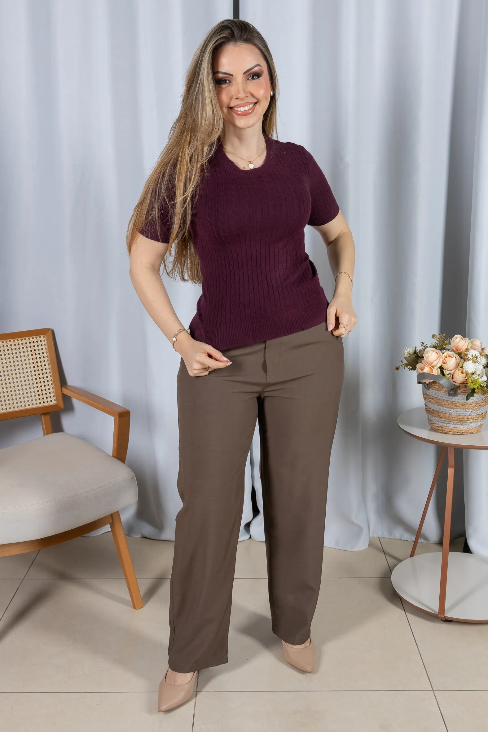Blusa Modal Confortável Eva Roxa