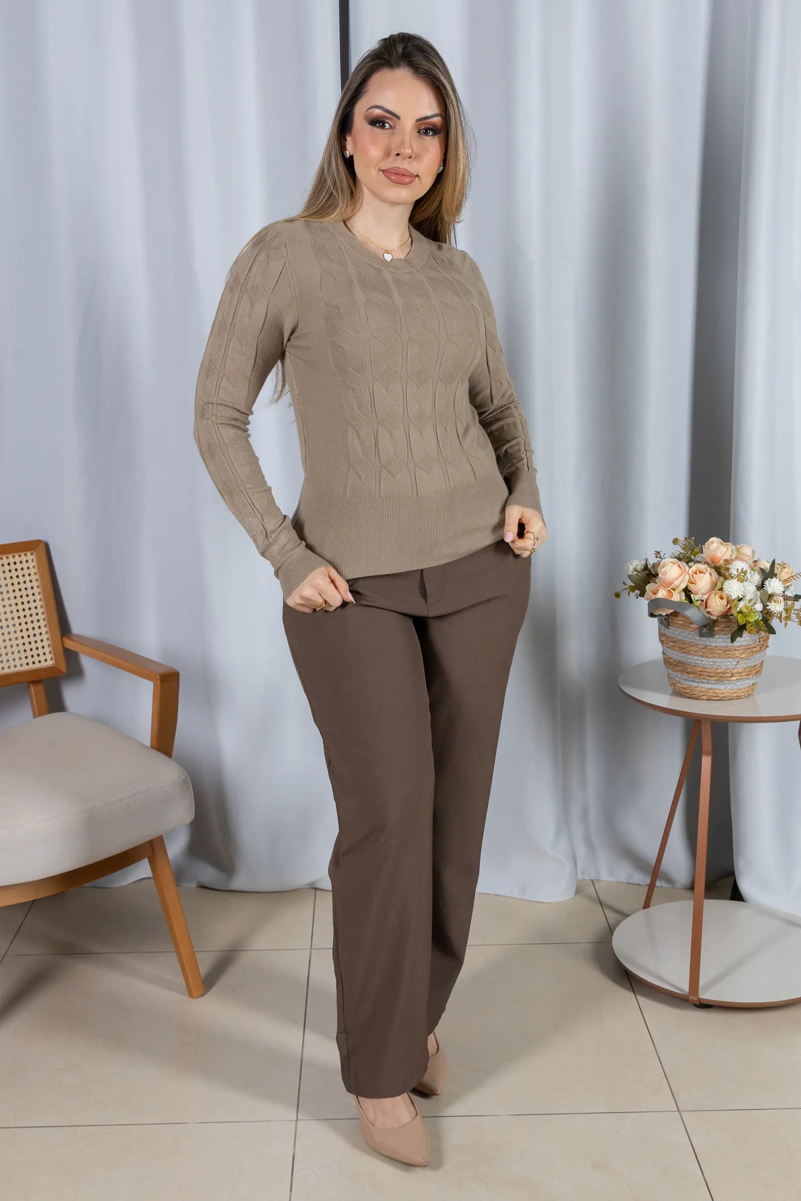 Tricot Macio em Modal Annabelle Areia