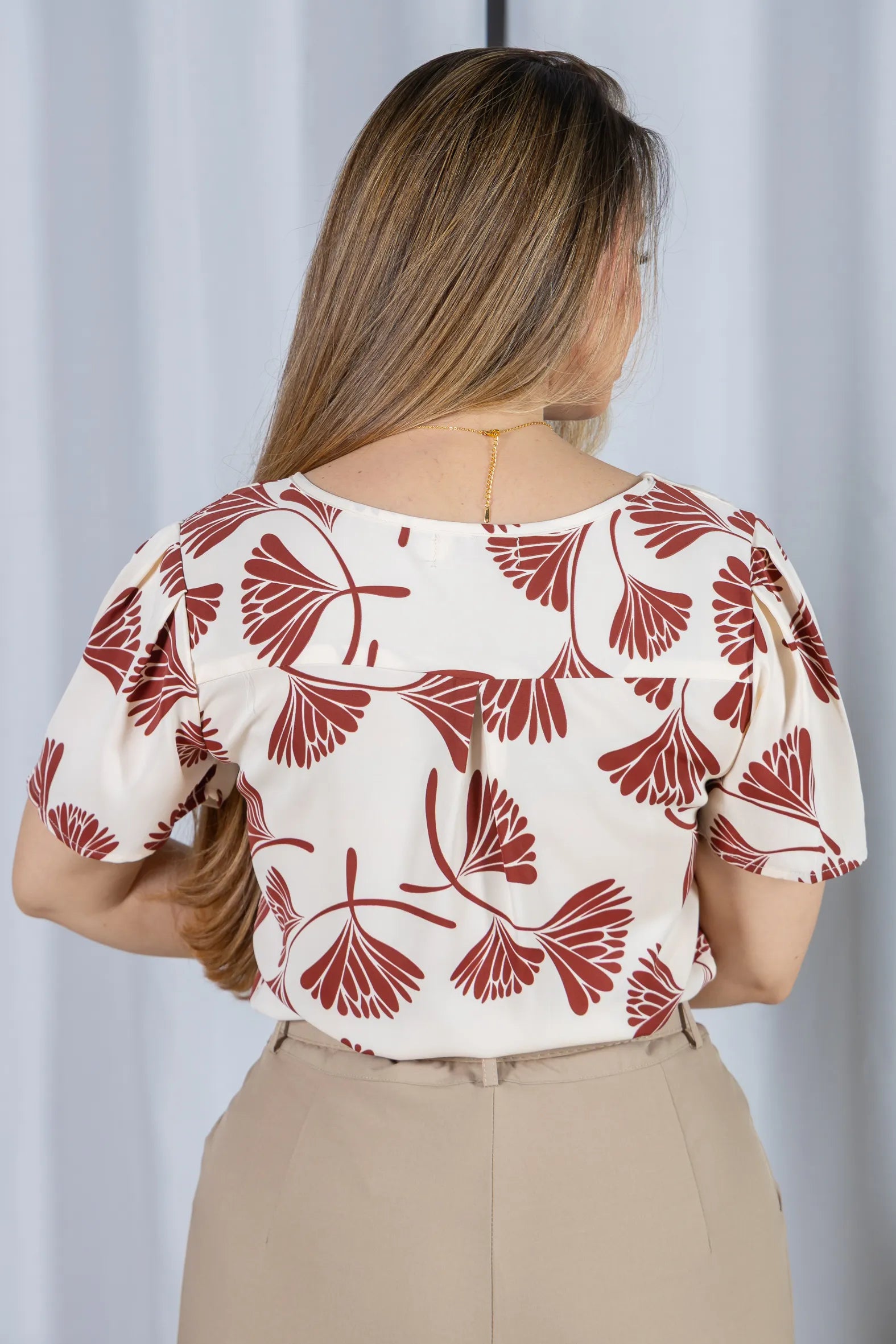 Blusa Crepe Classic que Não Amassa Cassandra Vermelha