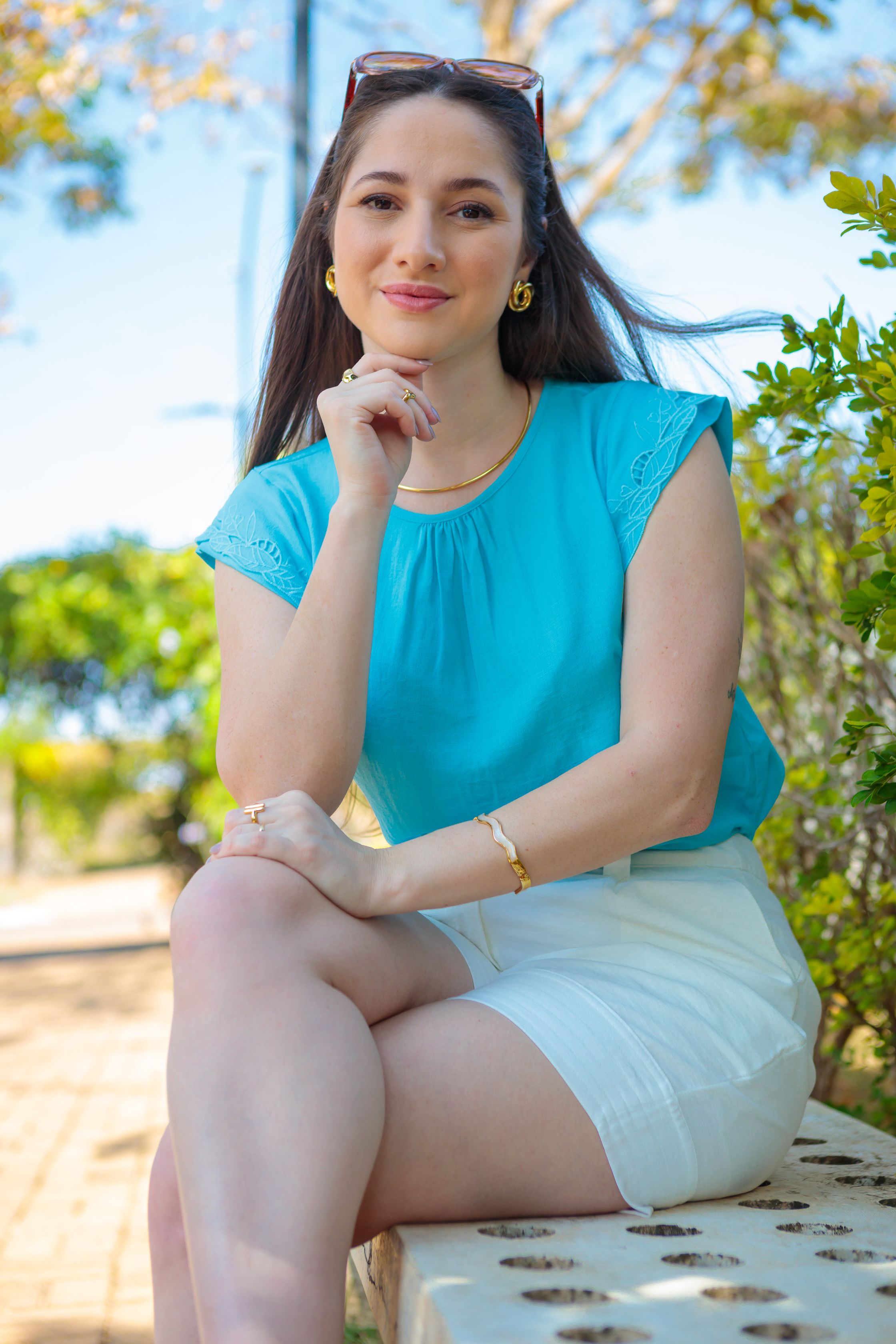 Short Em Viscose Detalhe Barra Selma Branco