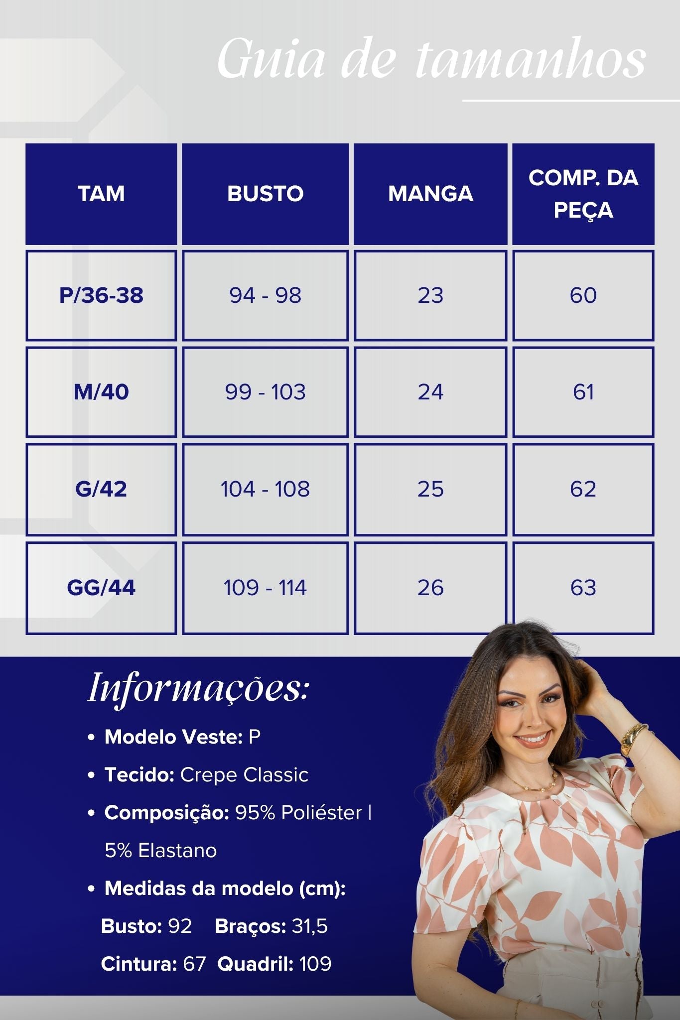 Blusa Manga Curta Estampada Folhagem Crepe Classic Joelma Rose