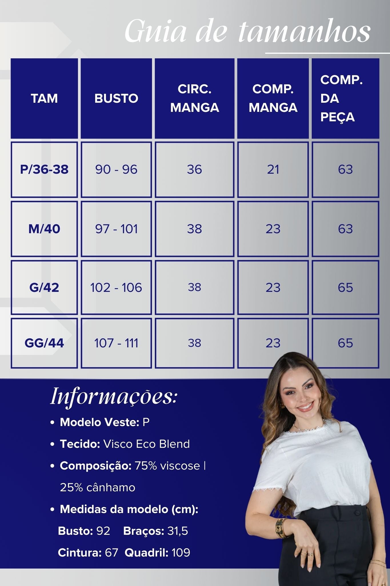 Blusa Manga Curta em Visco Eco Blend com Detalhes Bordados Leila Off White