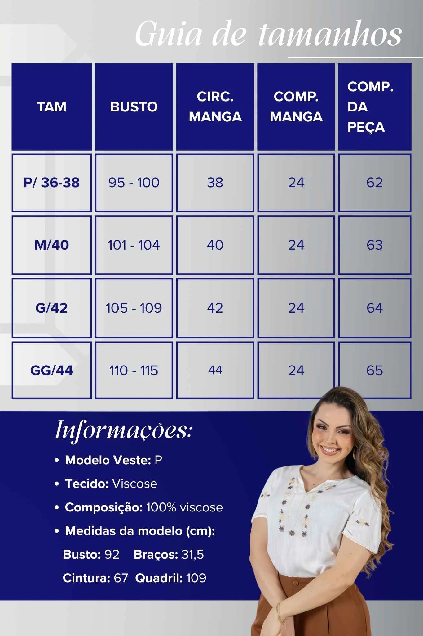 Blusa Manga Curta Decote em 'V' em Viscose com Acabamento Bordado Liara Branca
