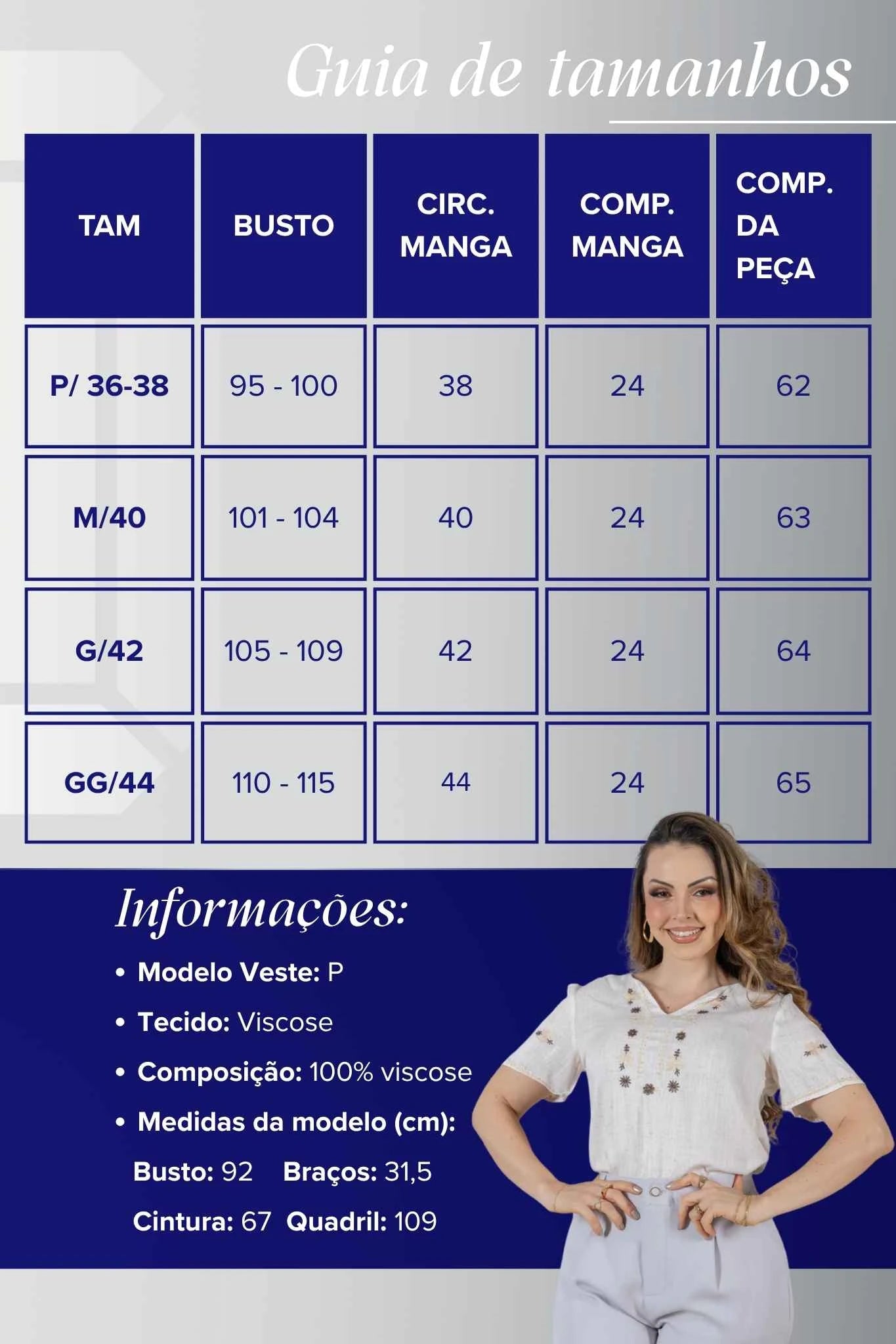 Blusa Manga Curta Decote em 'V' em Viscose com Acabamento Bordado Liara Off White