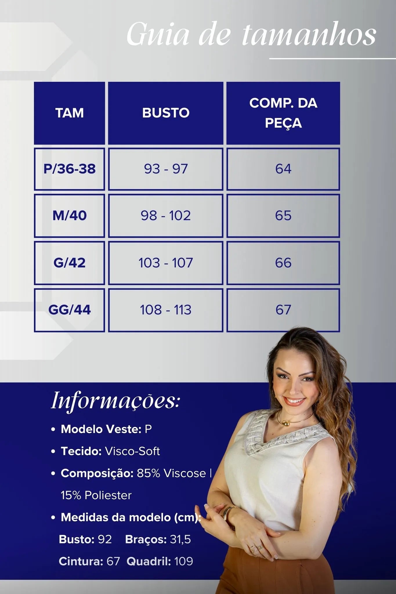 Blusa Regata Decote "V" Detalhe Trançado Em Visco Soft Liliane Bege