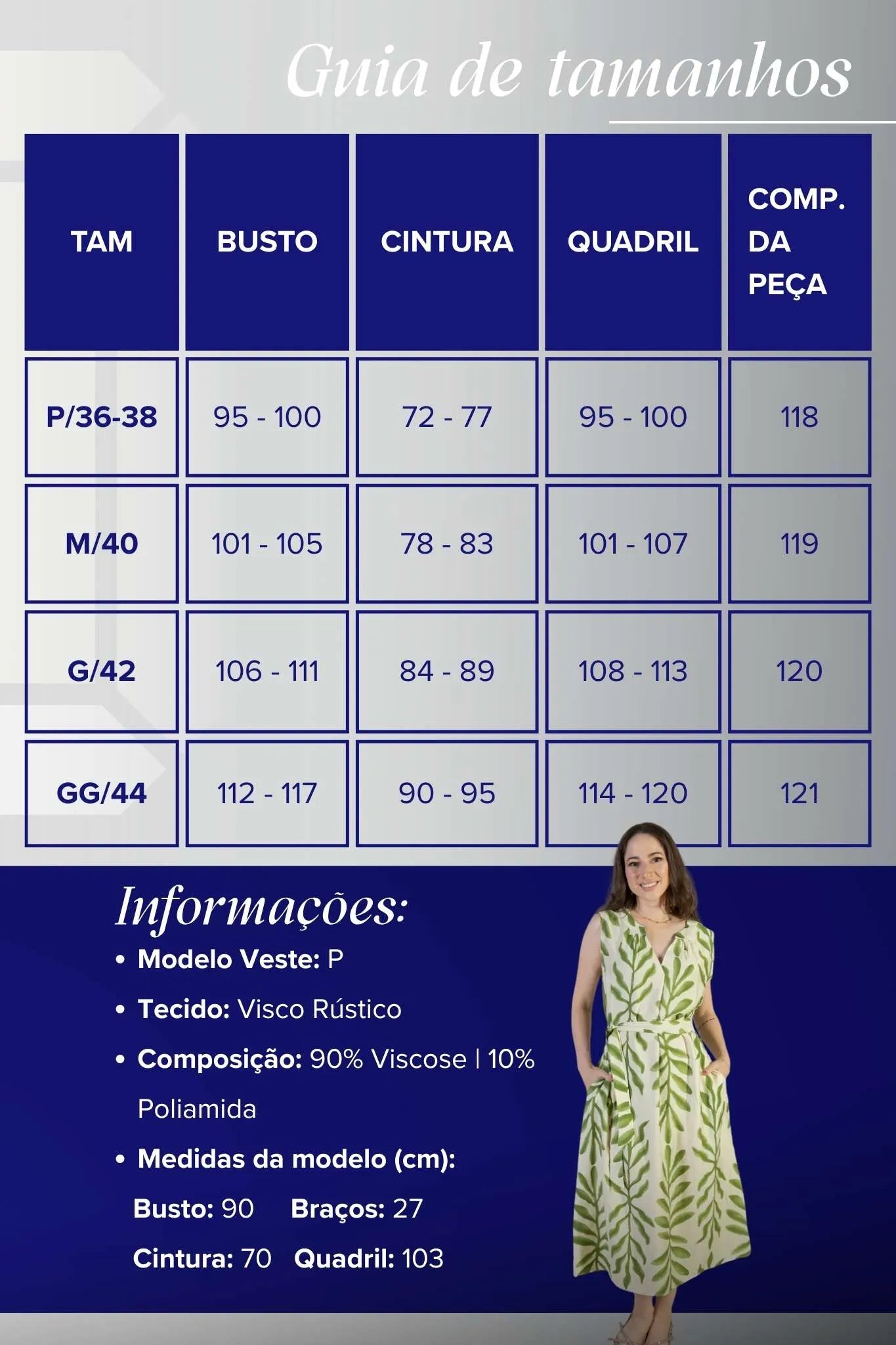 Vestido Midi Regata Visco Rústico Luana Estampado Verde