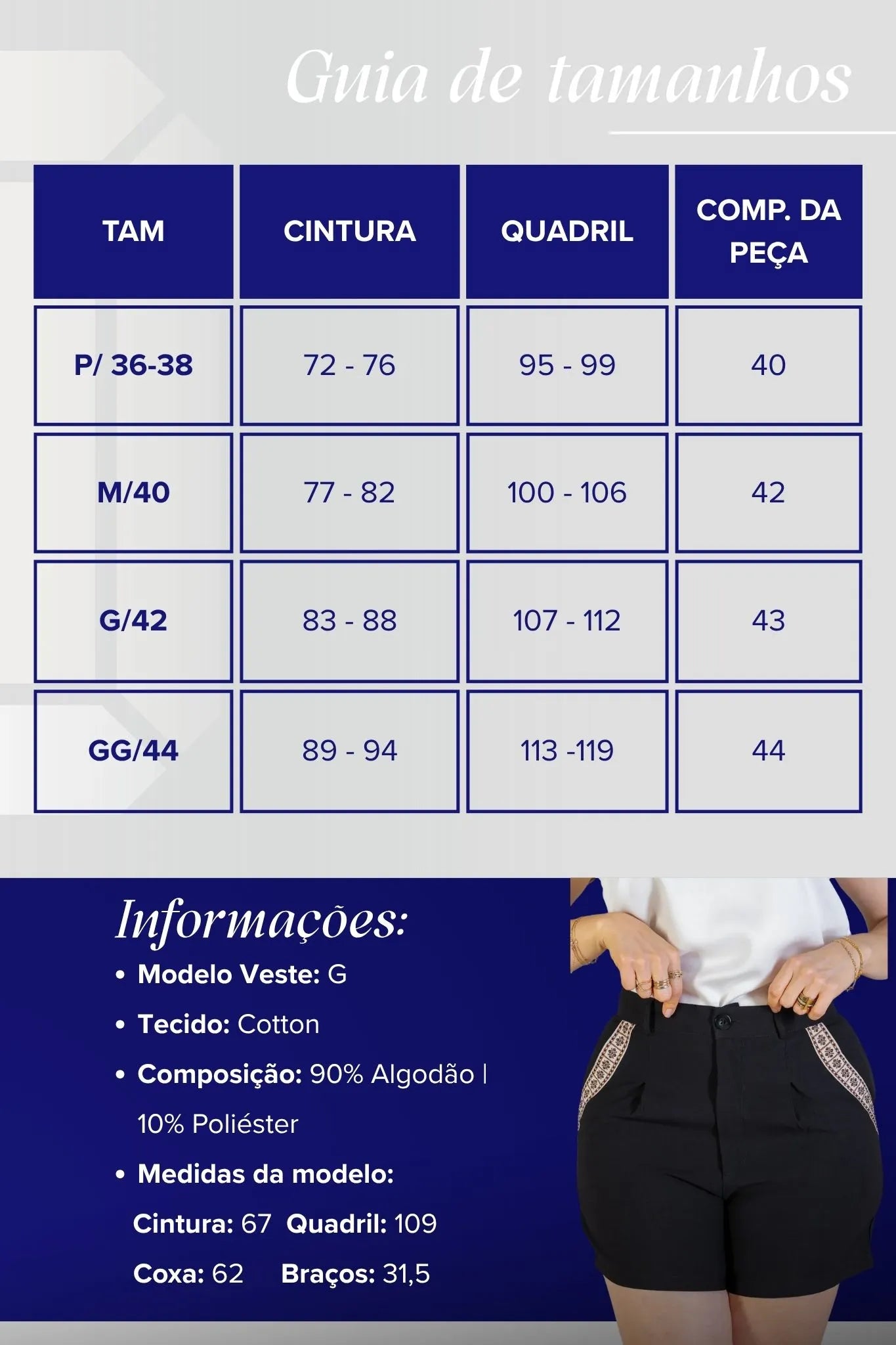 Shorts Detalhe Bolsos Cotton Maju Coutinho Preto