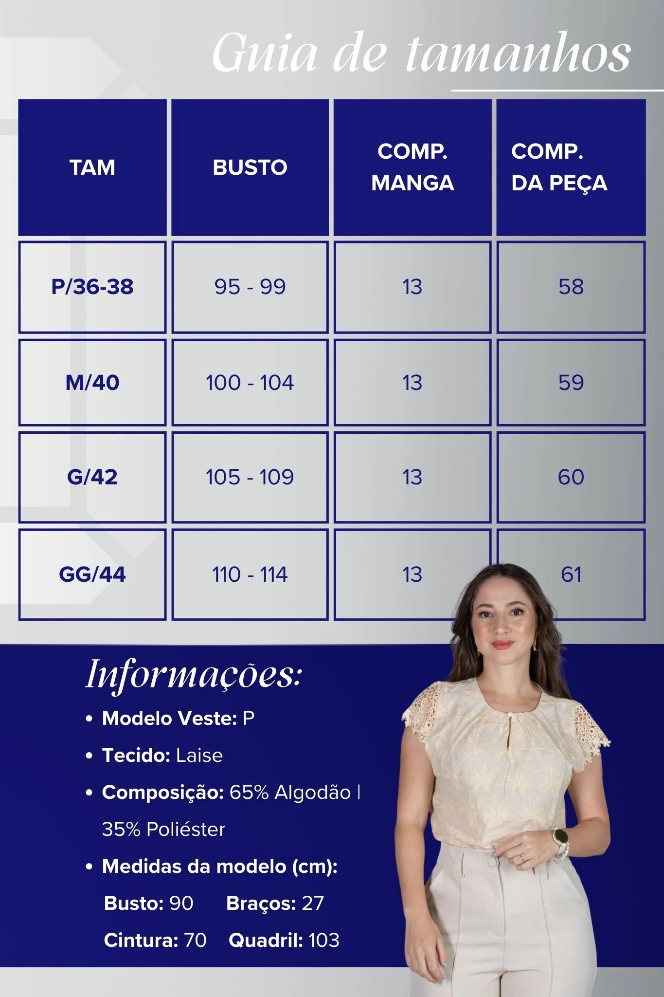 Blusa Manga Curta em Laise com Detalhe em Renda Manuela Creme