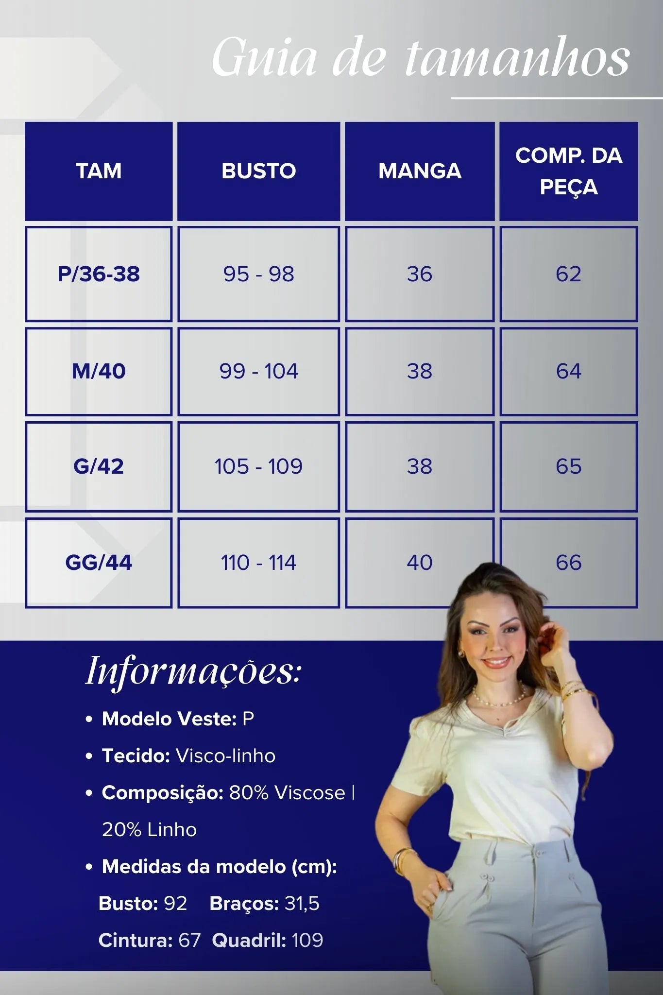 Blusa Manga Curta Detalhe Decote "V" Visco-Linho Marília Creme