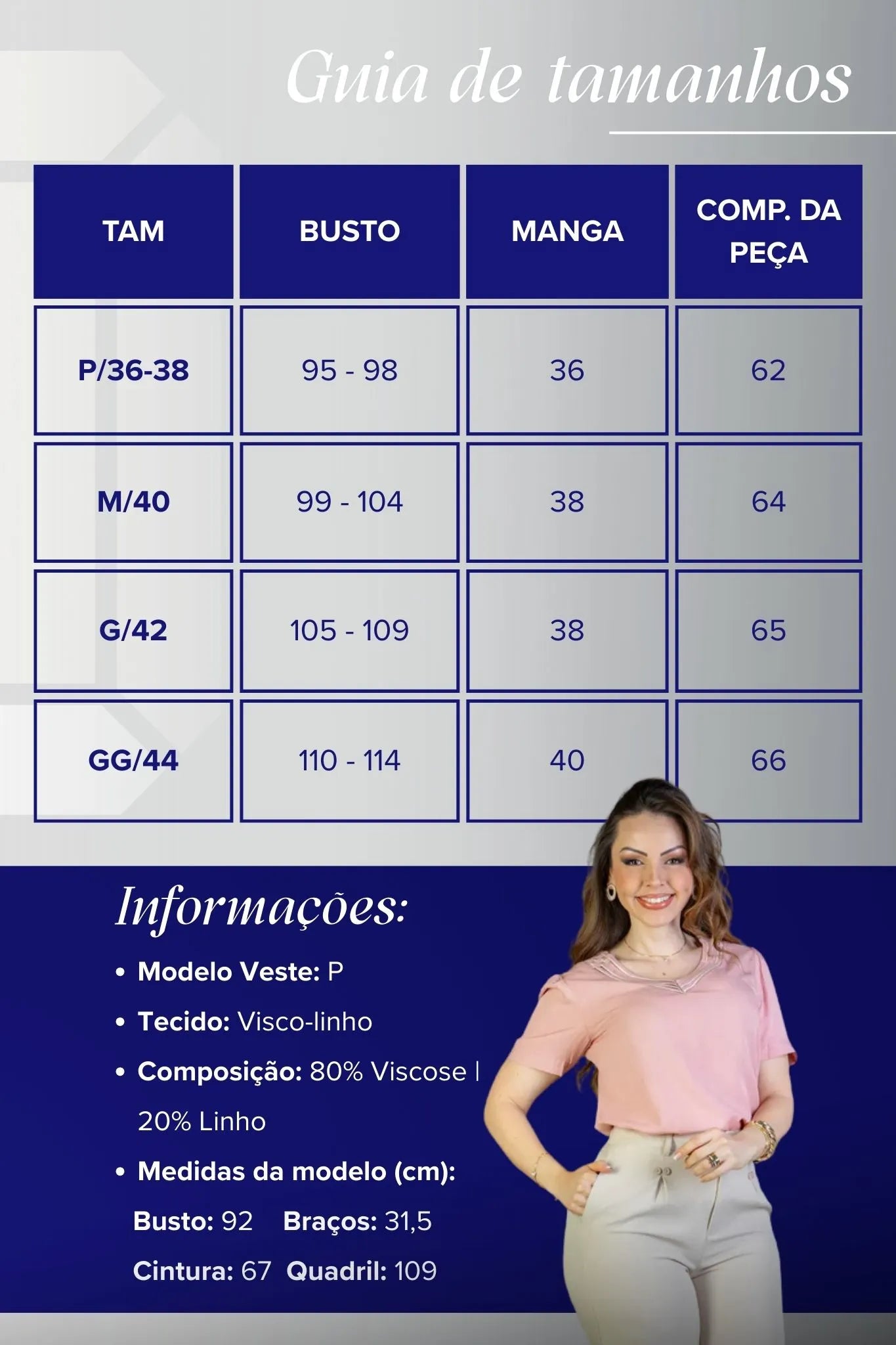 Blusa Manga Curta Detalhe Decote "V" Visco-Linho Marília Rosa