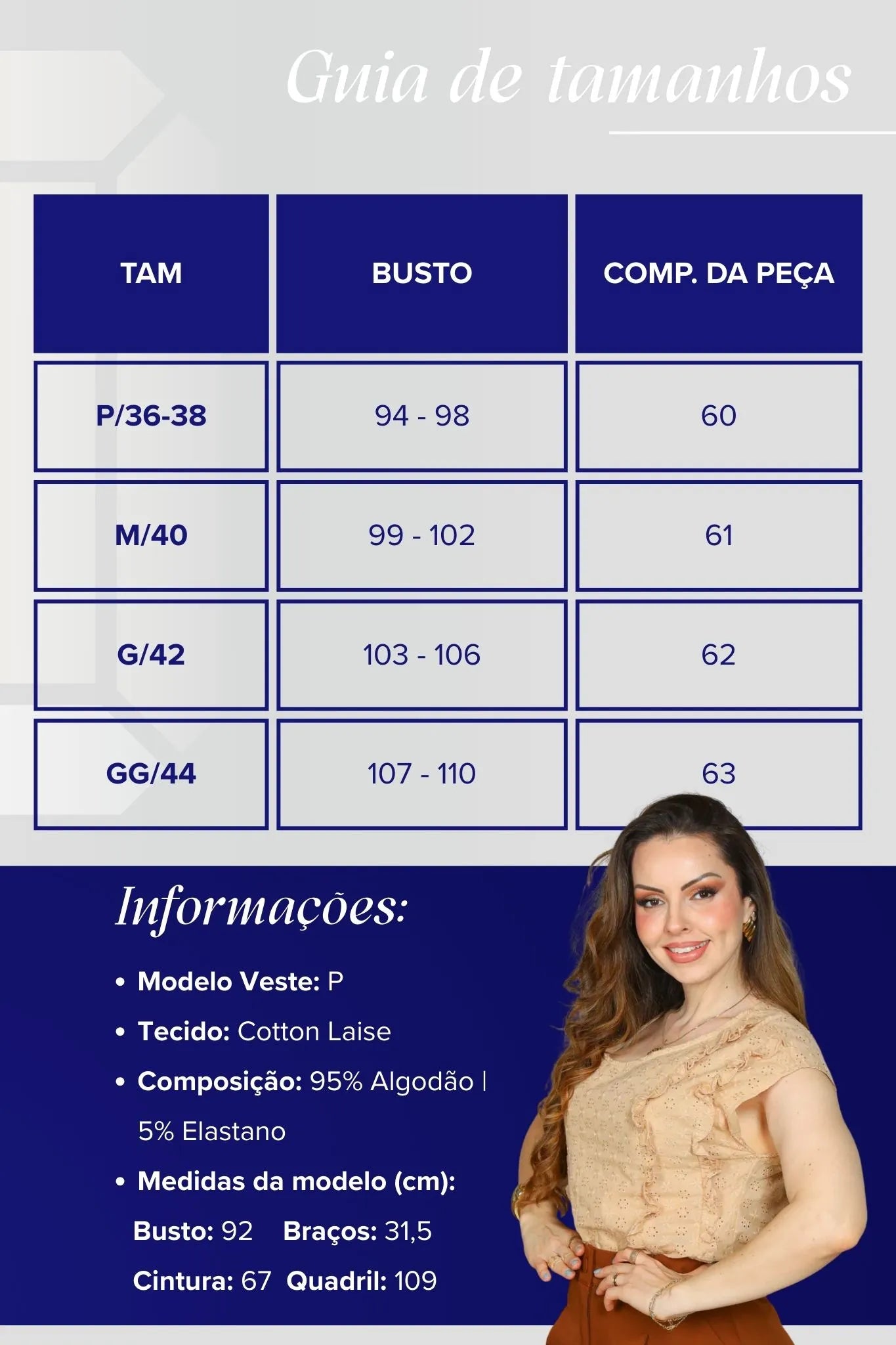 Blusa Manga Curta em Cotton Laise Detalhes Babados Marta Bege