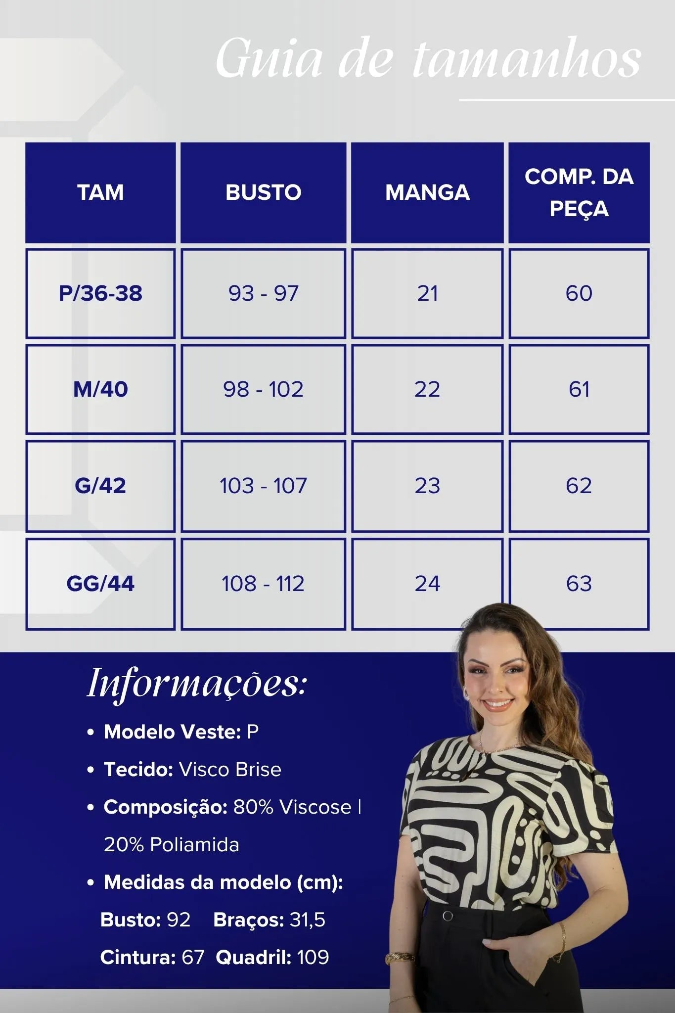 Blusa Manga Curta Detalhe Decote Visco Brise Mel Estampada Preta