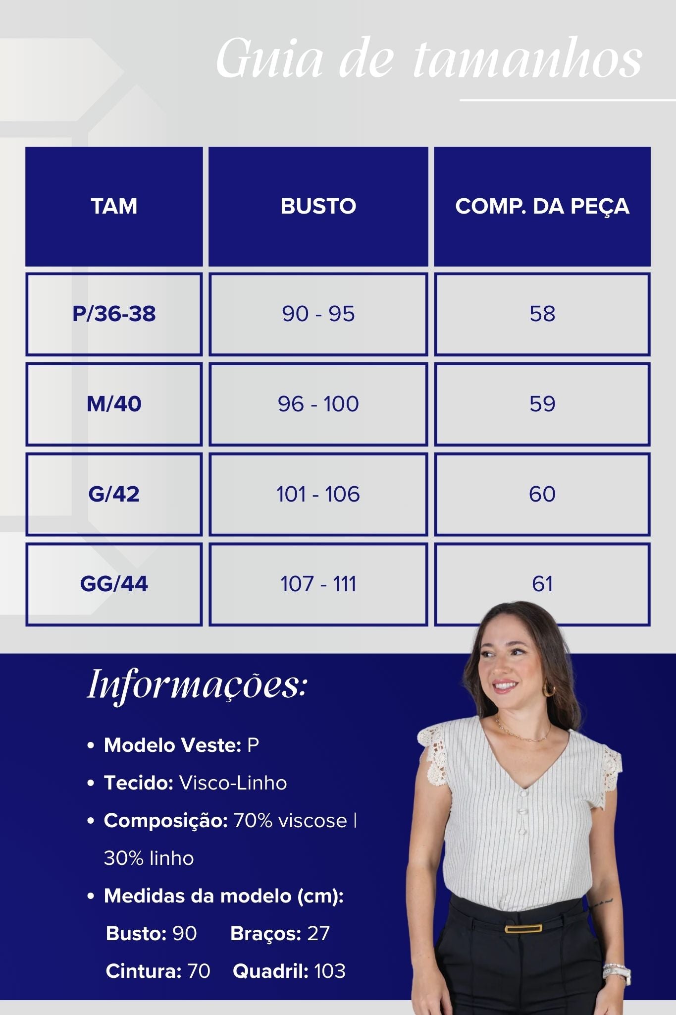 Blusa Regata em Visco-Linho Decote em "V" Detalhe em Renda Melissa Off White