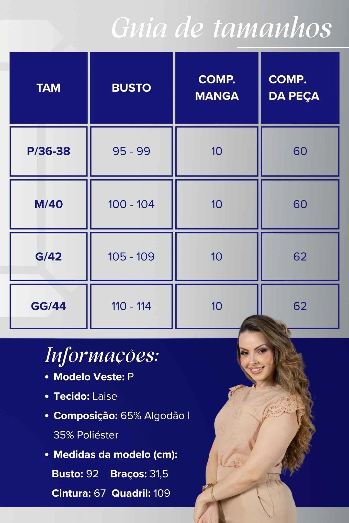Blusa em Laise Mirela Bege — Feminina, fresca e elegante sem exagero