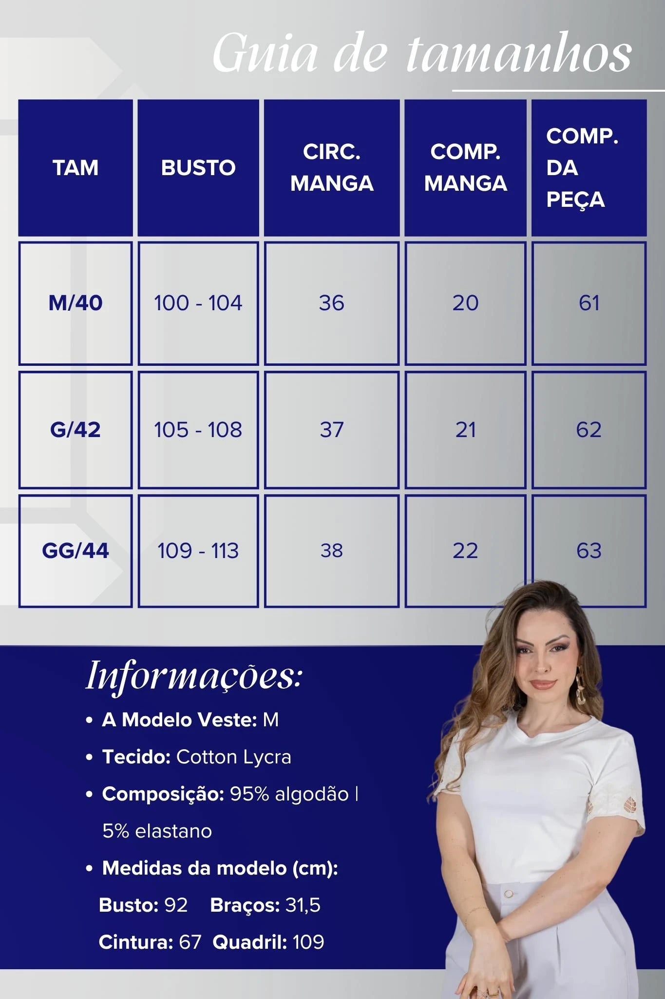 Blusa Manga Curta com Detalhe Bordado Vazado em Cotton Lycra Monique Branca
