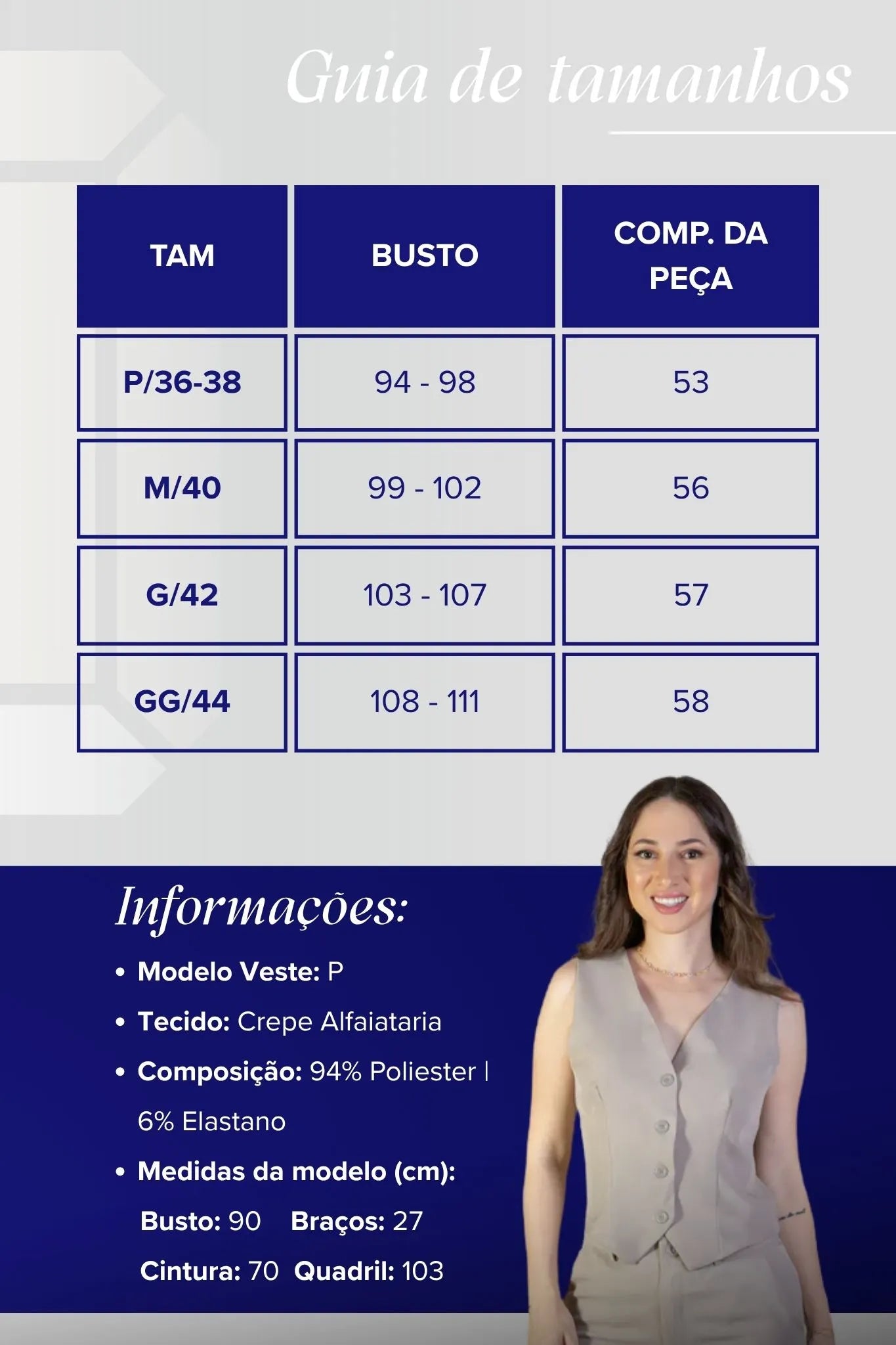 Colete Curto Regata Alfaiataria Detalhe Botões Paolla Oliveira Bege