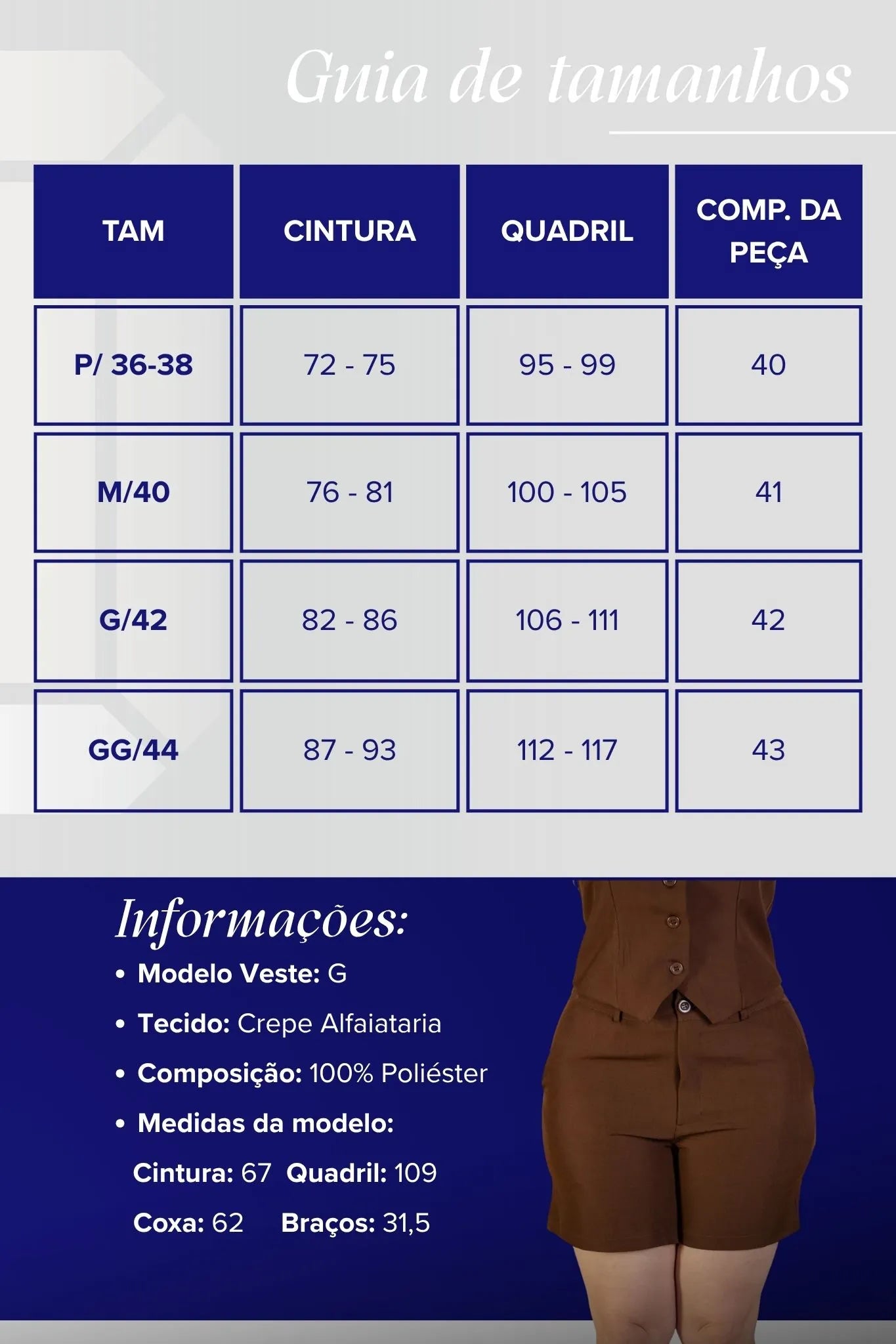 Shorts Alfaiataria Paolla Oliveira Marrom