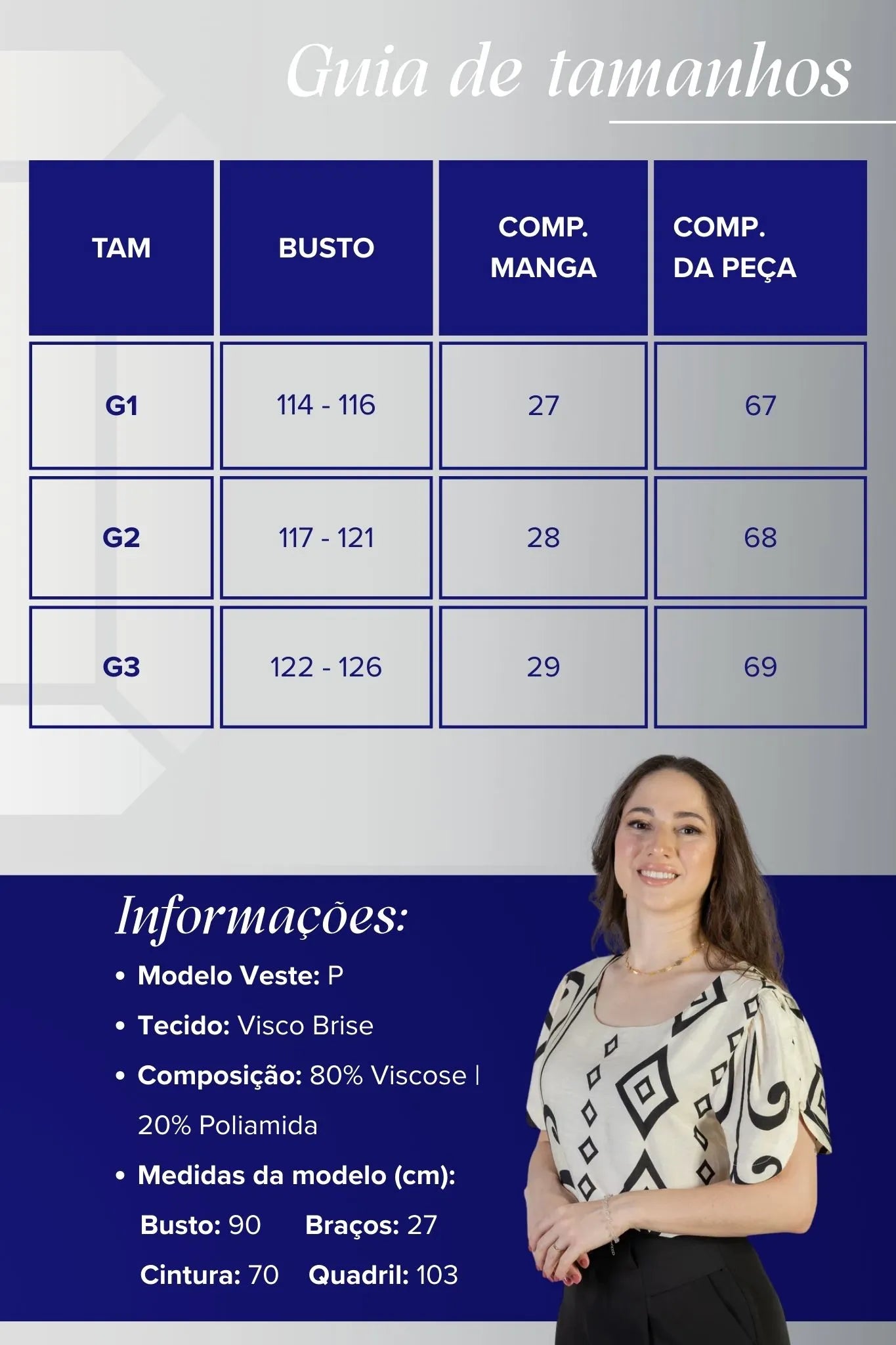 Blusa Manga Curta Detalhe Botão Vânia Estampada Preta