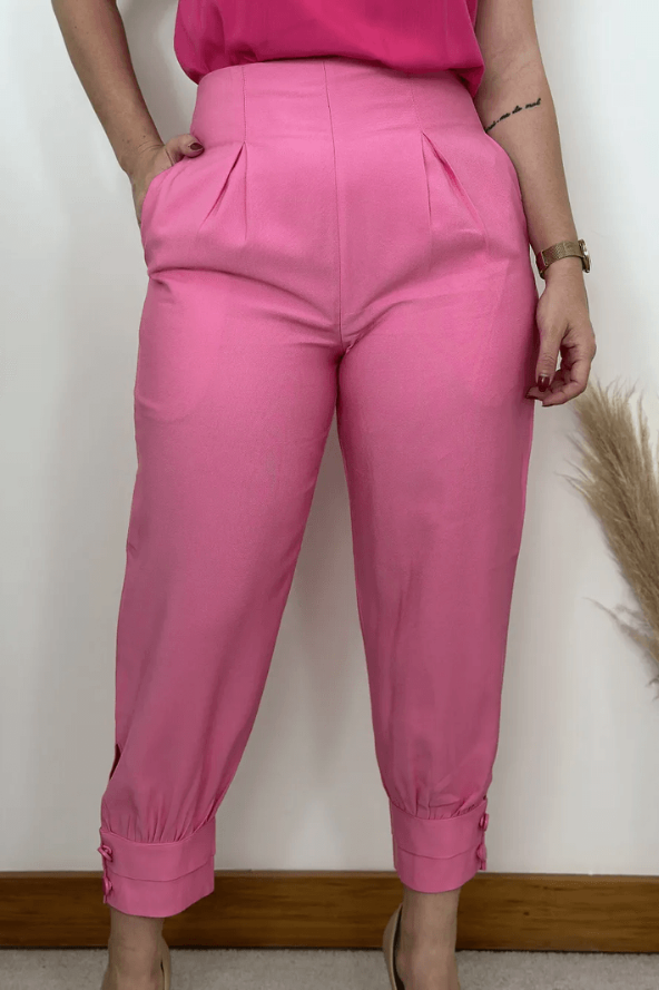 Calça Detalhe Barra Raissa Rosa