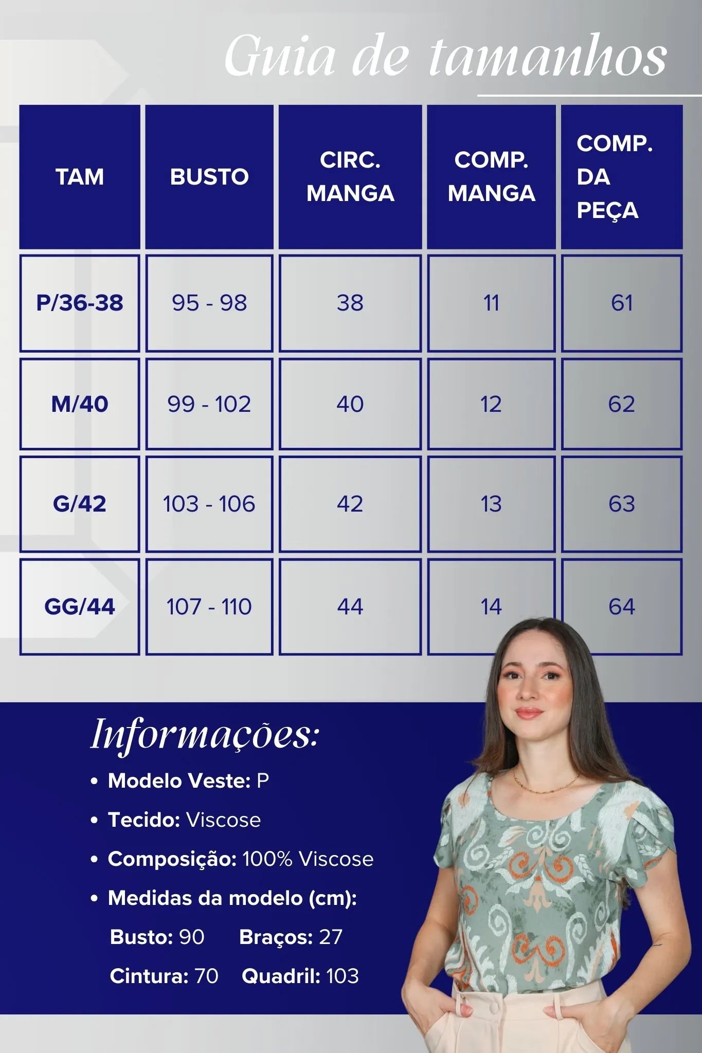 Blusa Manga Curta Transpassada Viscose Regina Estampada Verde