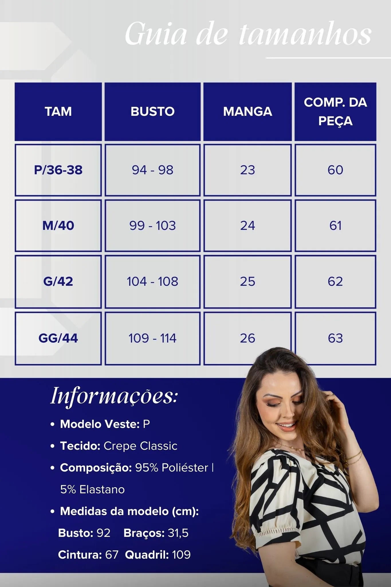 Blusa Manga Curta Detalhe Pregas Colo Crepe Classic Renata Preta