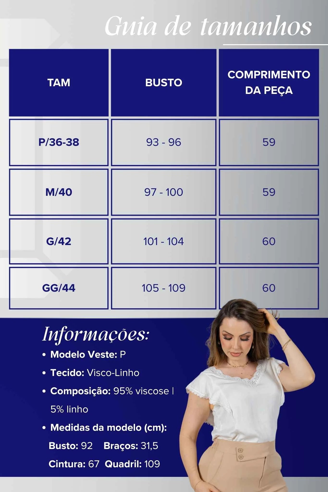 Blusa Manga Curta em Visco-Linho Decote em "V" com Detalhes em Renda Rute Off White