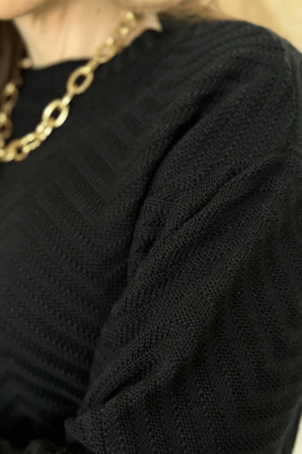 Blusa Manga Longa Tricot Simone Preto