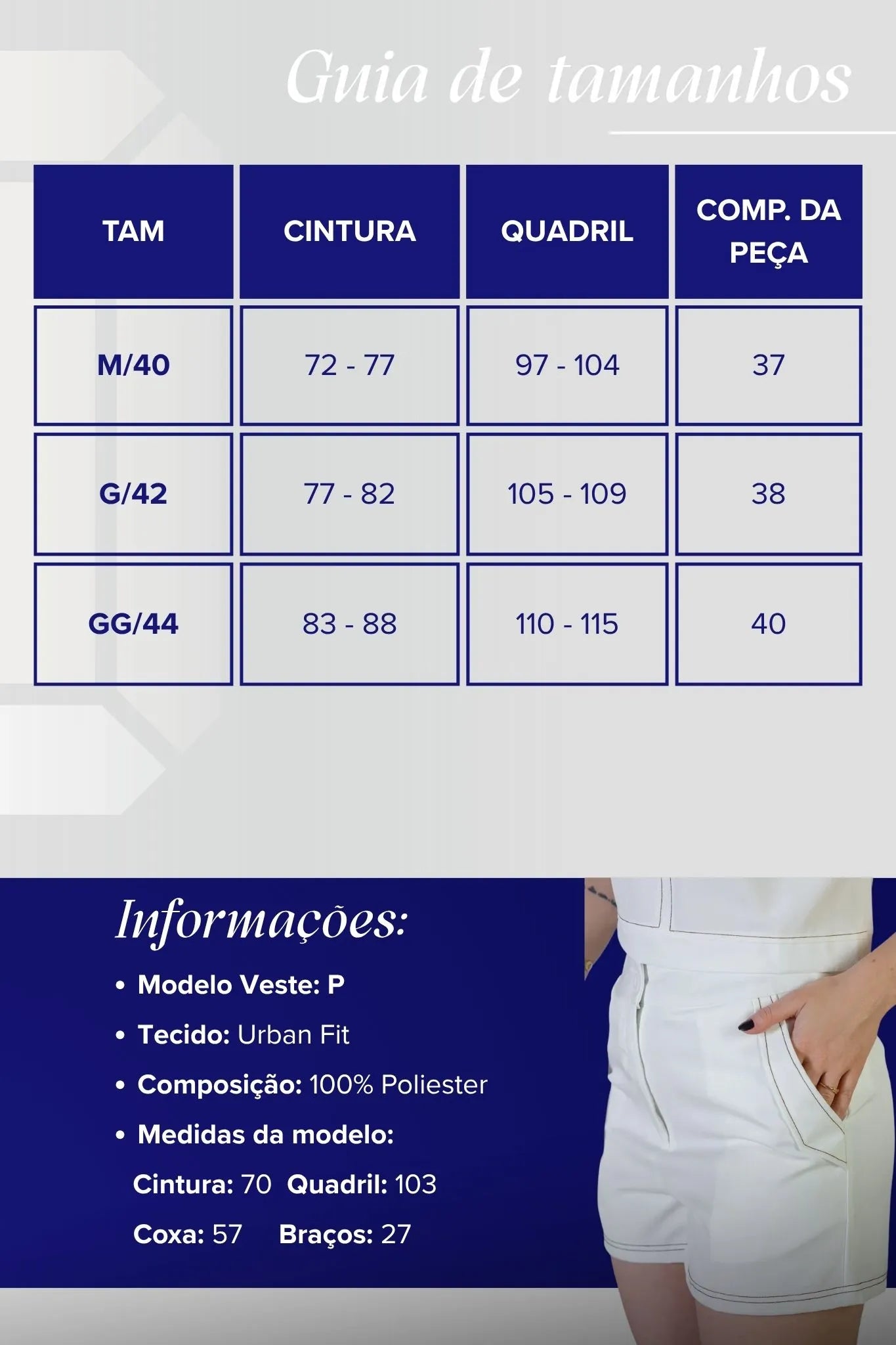 Shorts Detalhe Pesponto Bolso Faca Urban Fit Sabrina Sato Branco