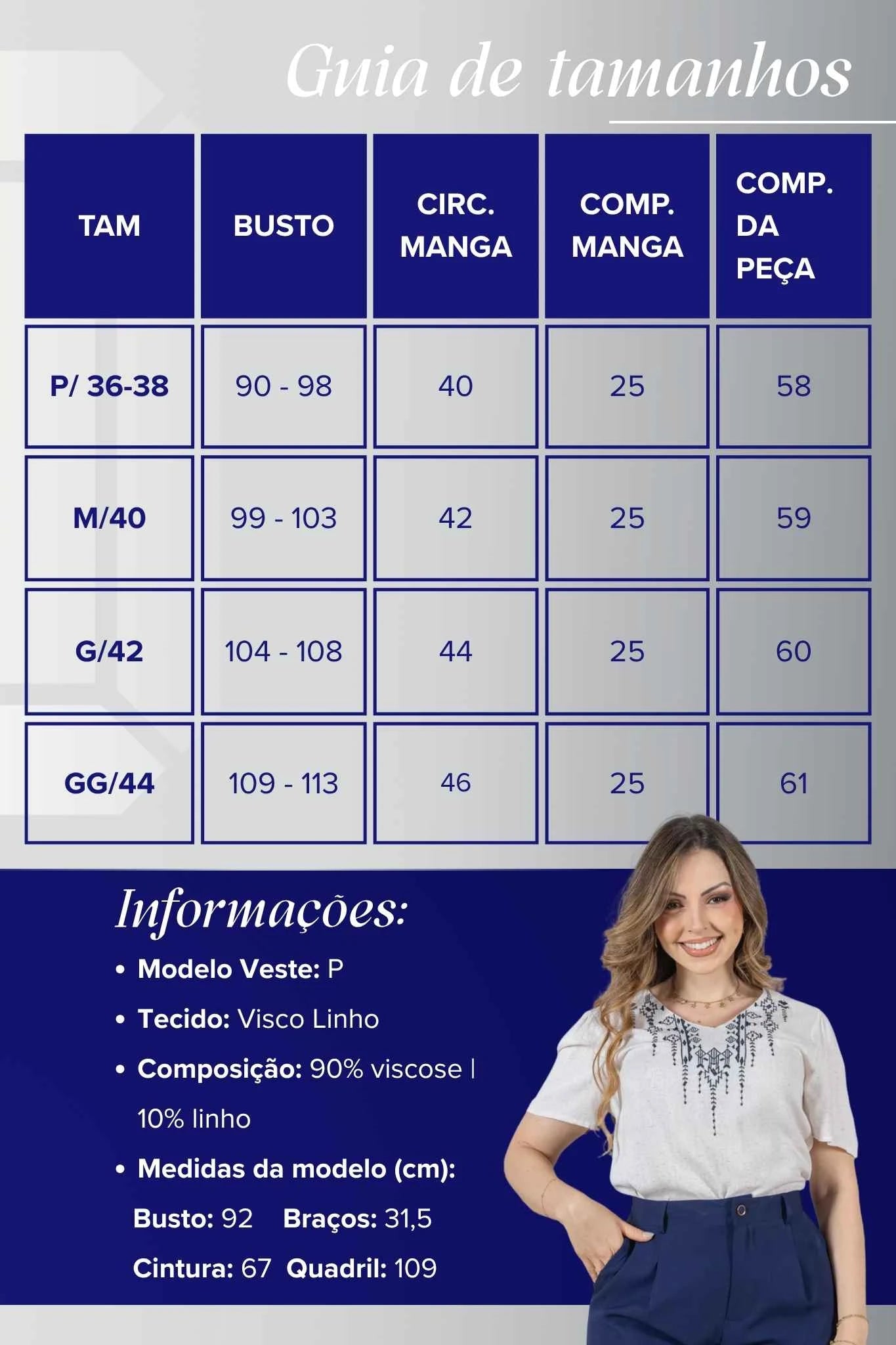 Blusa Manga Curta Decote V em Visco Linho com Acabamento Bordado Samira Off White