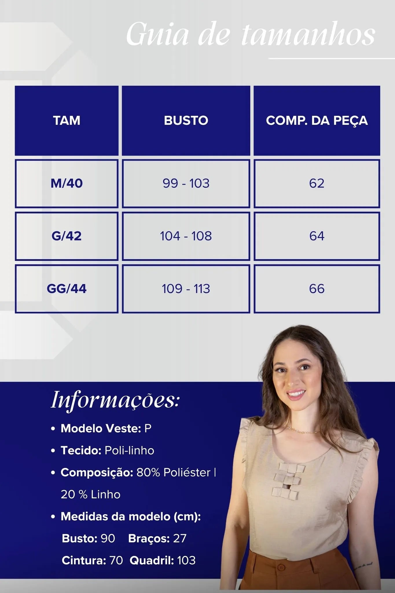 Blusa Regata Detalhe Laços Poli-linho Sandy Lima Bege