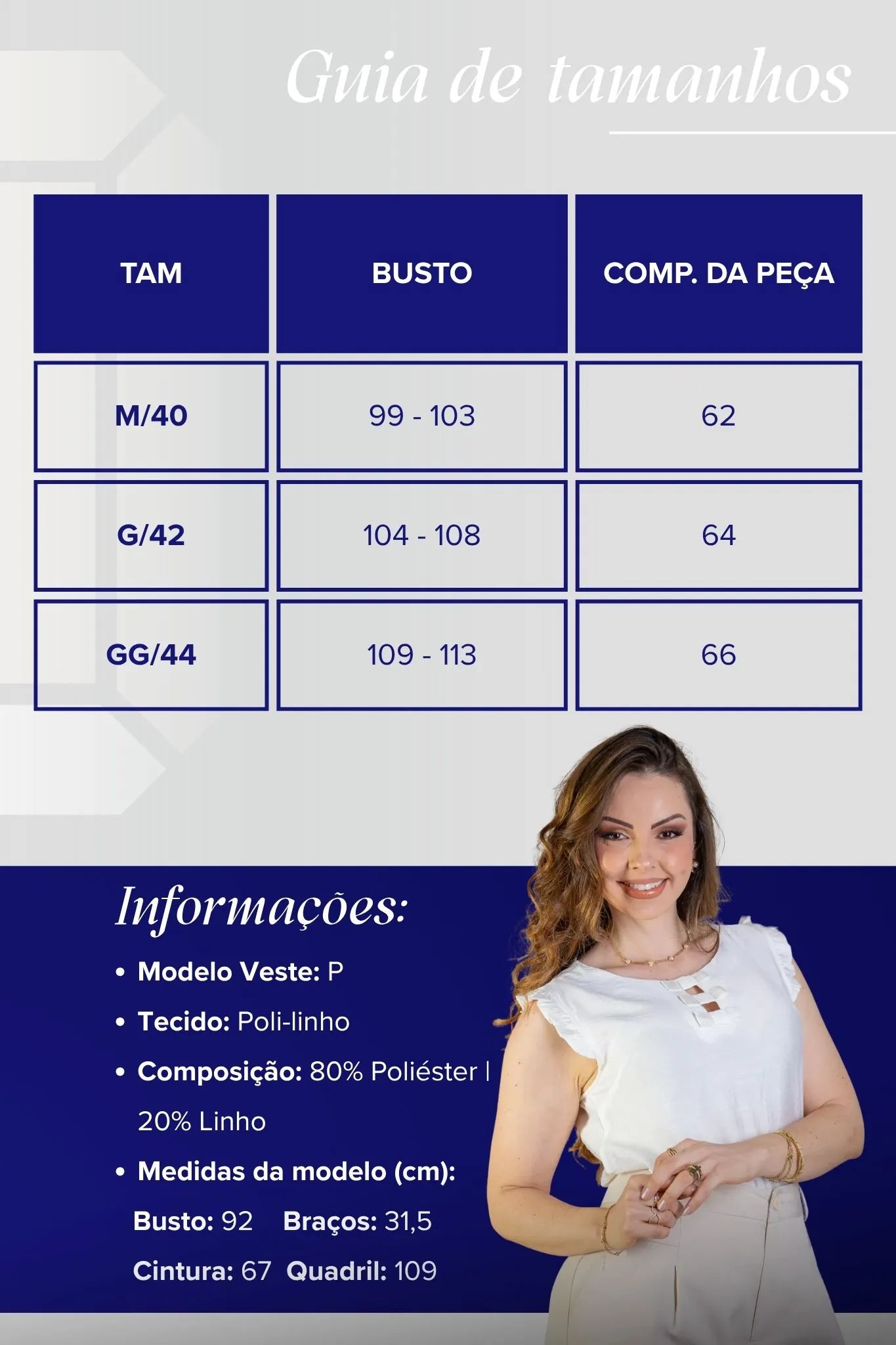 Blusa Regata Detalhe Laços Poli-linho Sandy Lima Branca