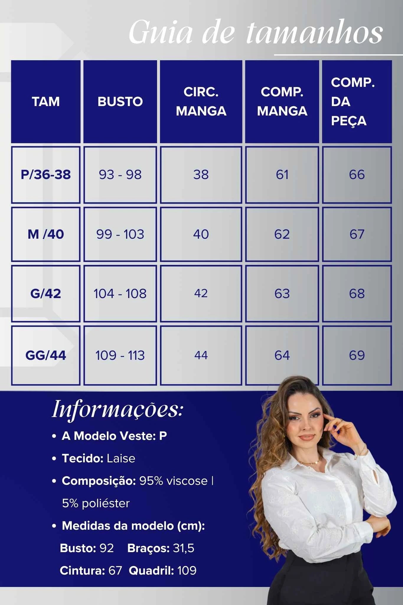 Camisa Manga Longa em Laise Serena Branca
