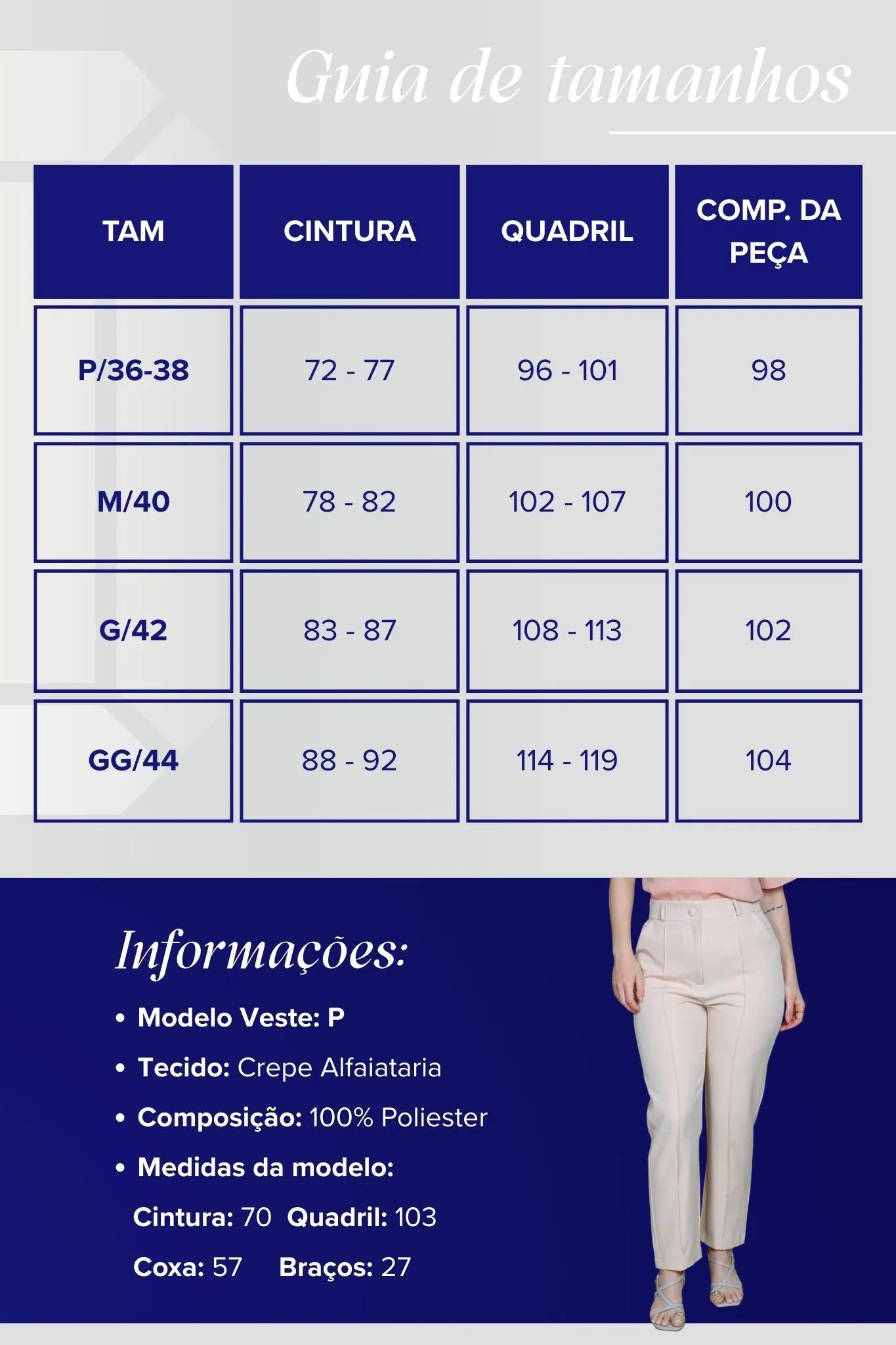 Calça em Alfaiataria Corte Reto com Friso e Botão Encapado Silvia Creme