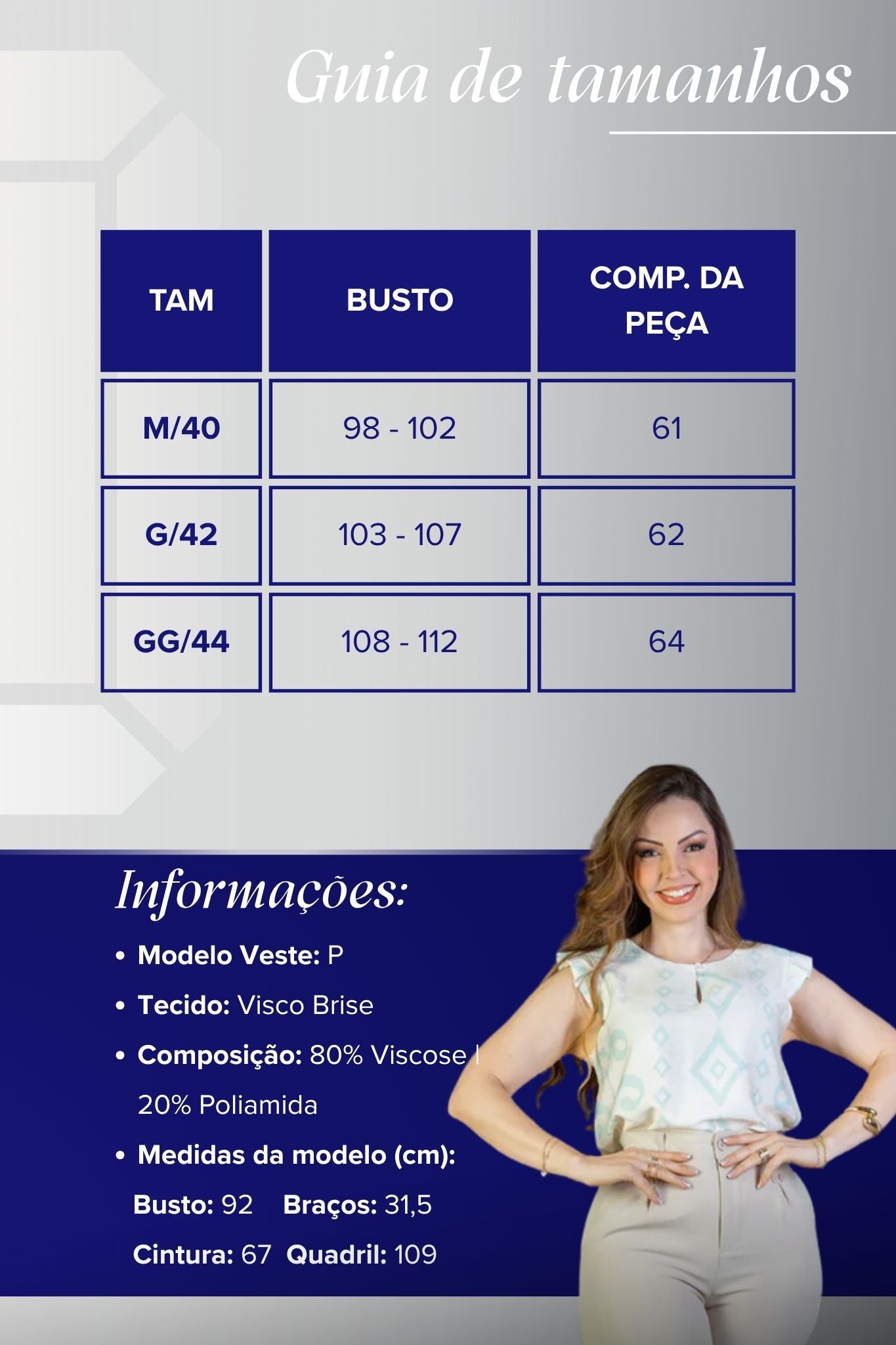 Blusa Regata Babados Sheila Visco Brise Estampada Azul Claro