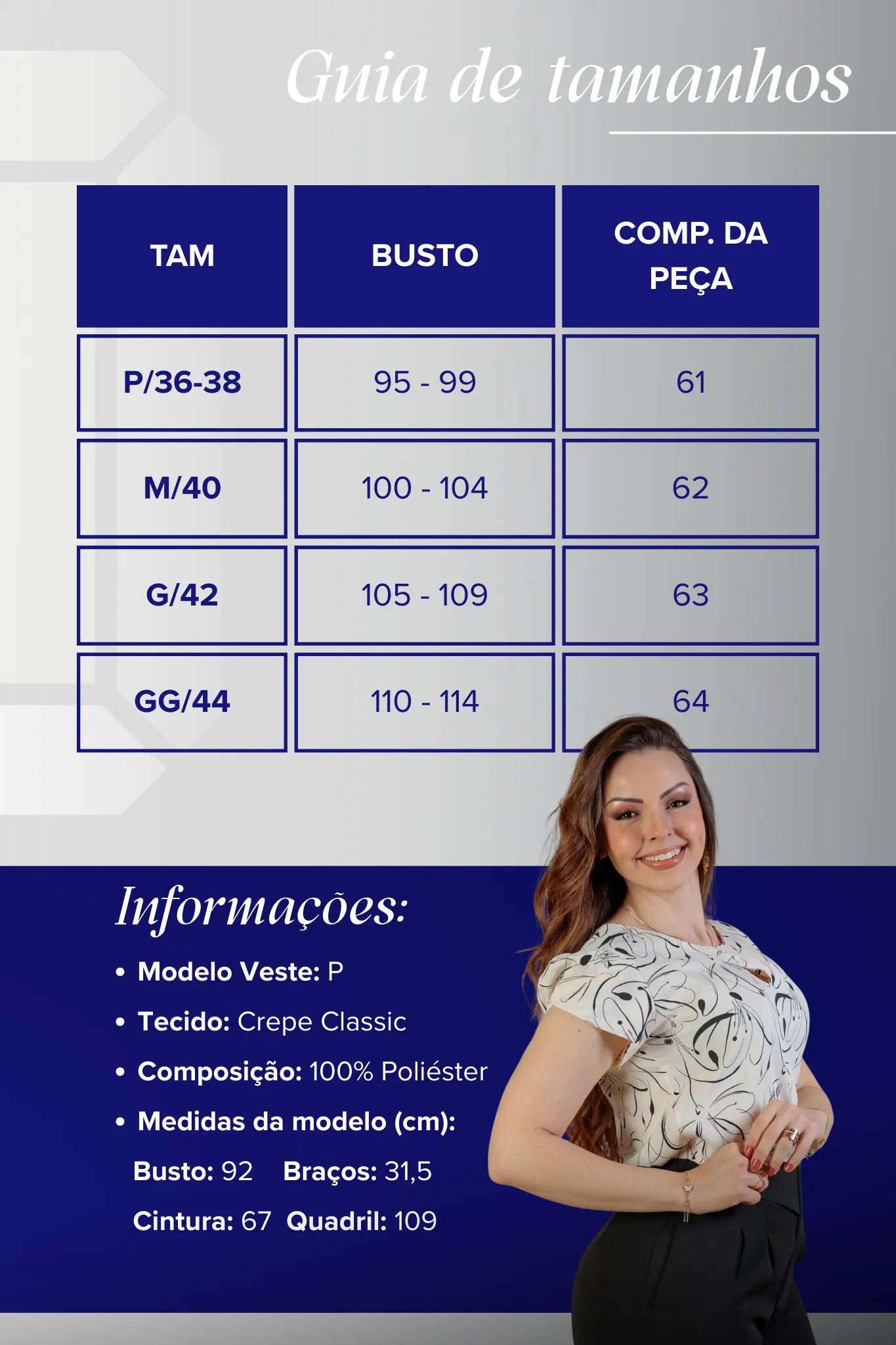 Blusa Manga Curta Transpassada Crepe Classic Celina Estampada Preta