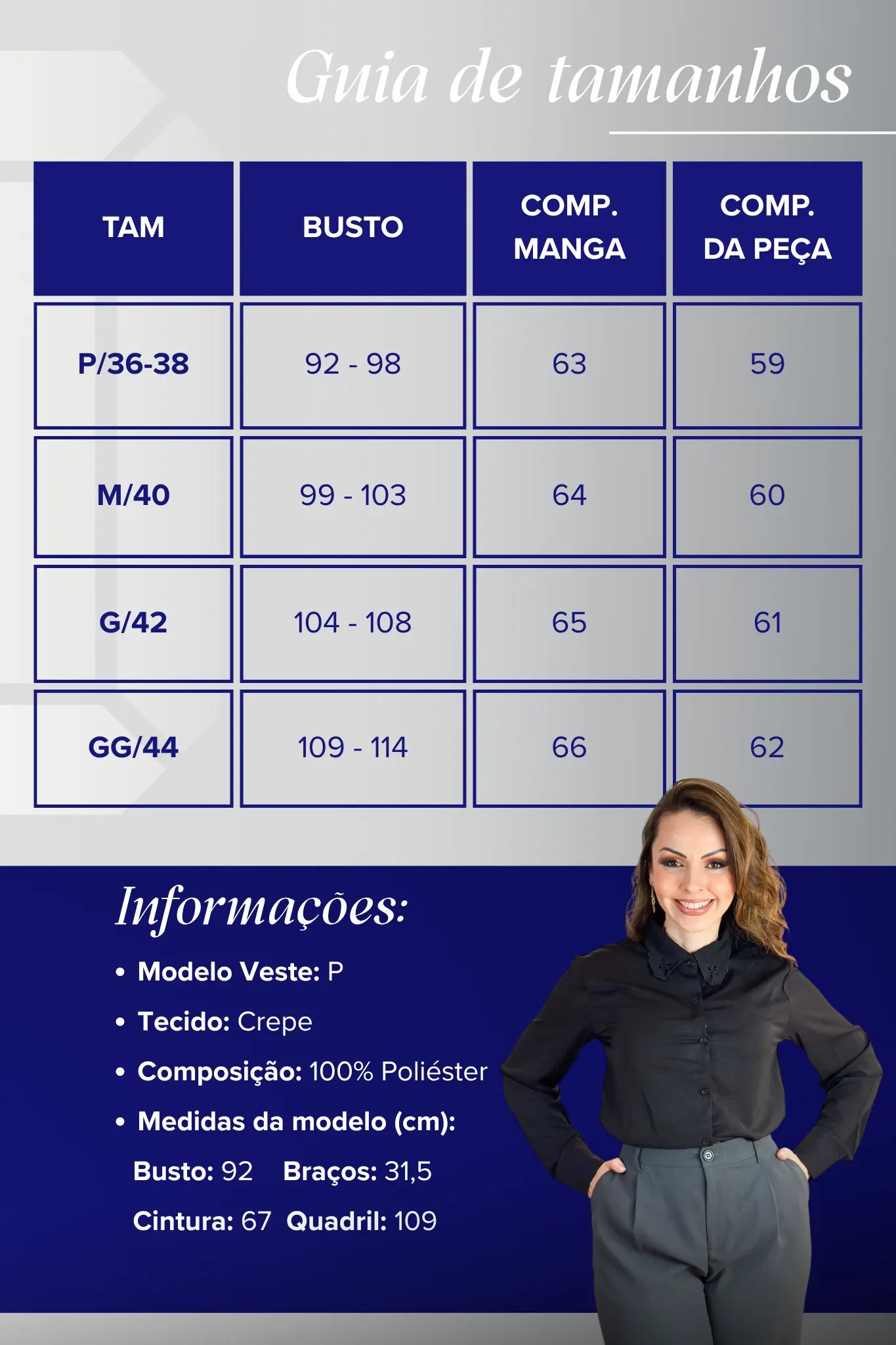 Camisa Manga Longa Detalhe Bordado Gola Clara Preta