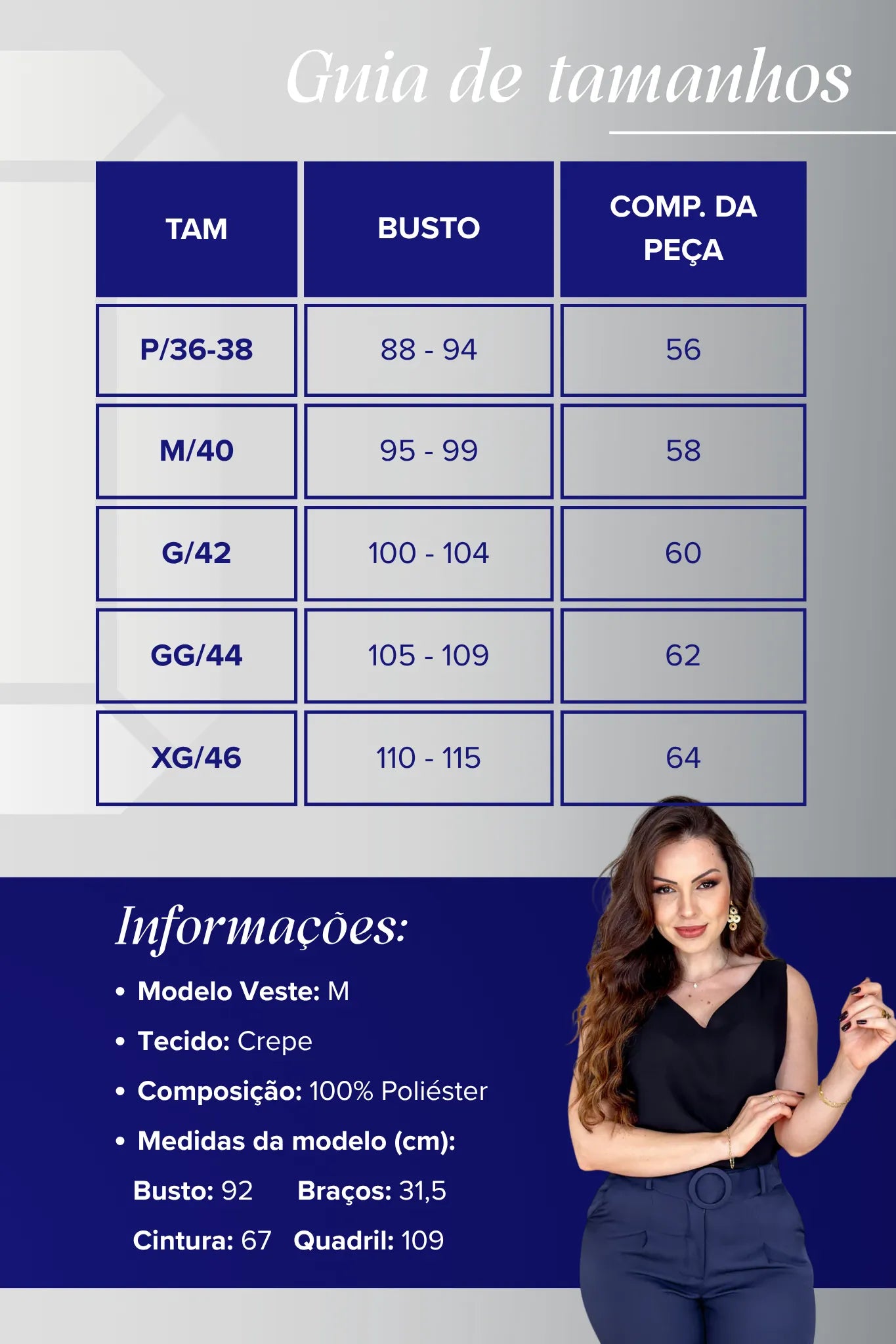 Blusa Regata Lisa Decote "V" Sabrina Preta