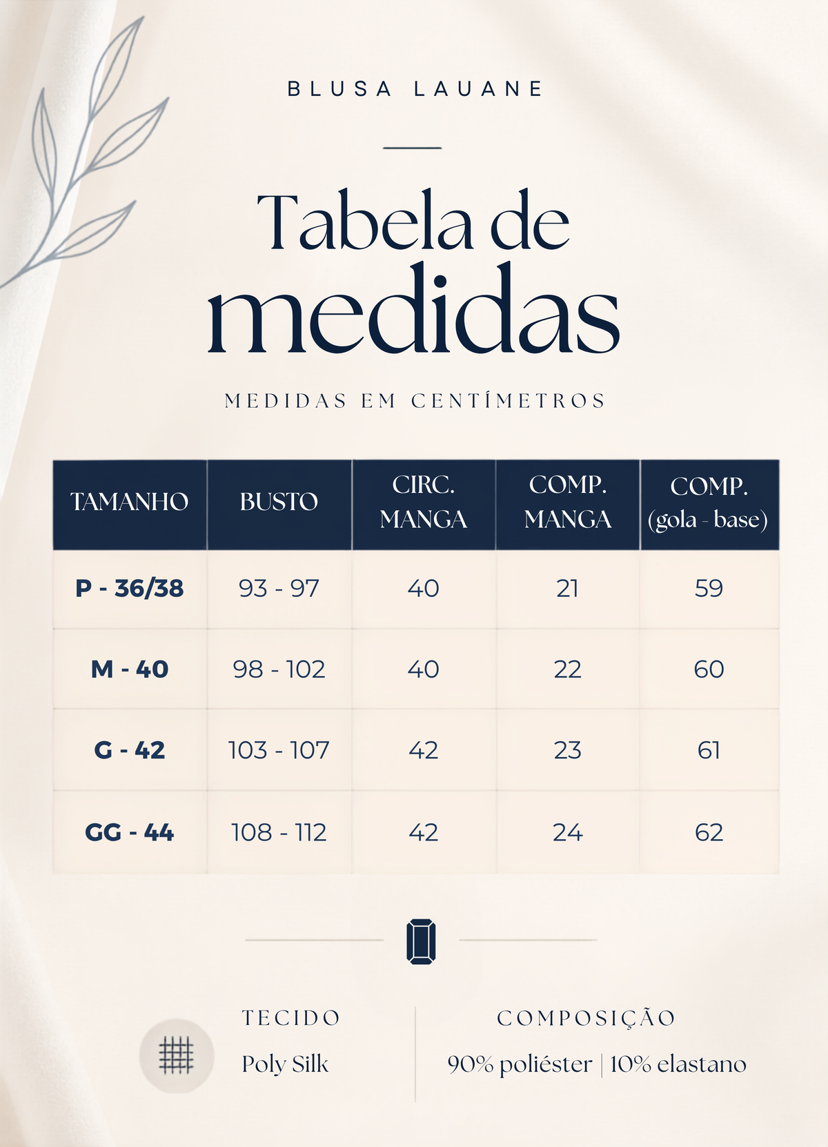Blusa Manga Curta Poly Silk Detalhe Colo Lauane Azul