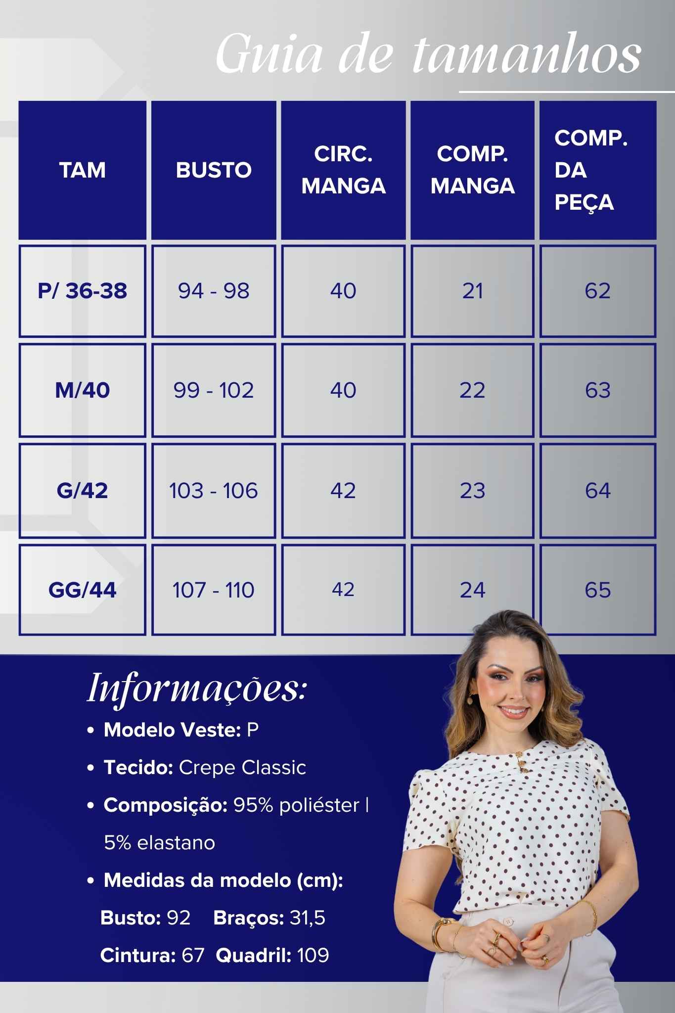 Blusa Manga Curta em Crepe Classic com Botões e Estampa Poá Tânia Creme
