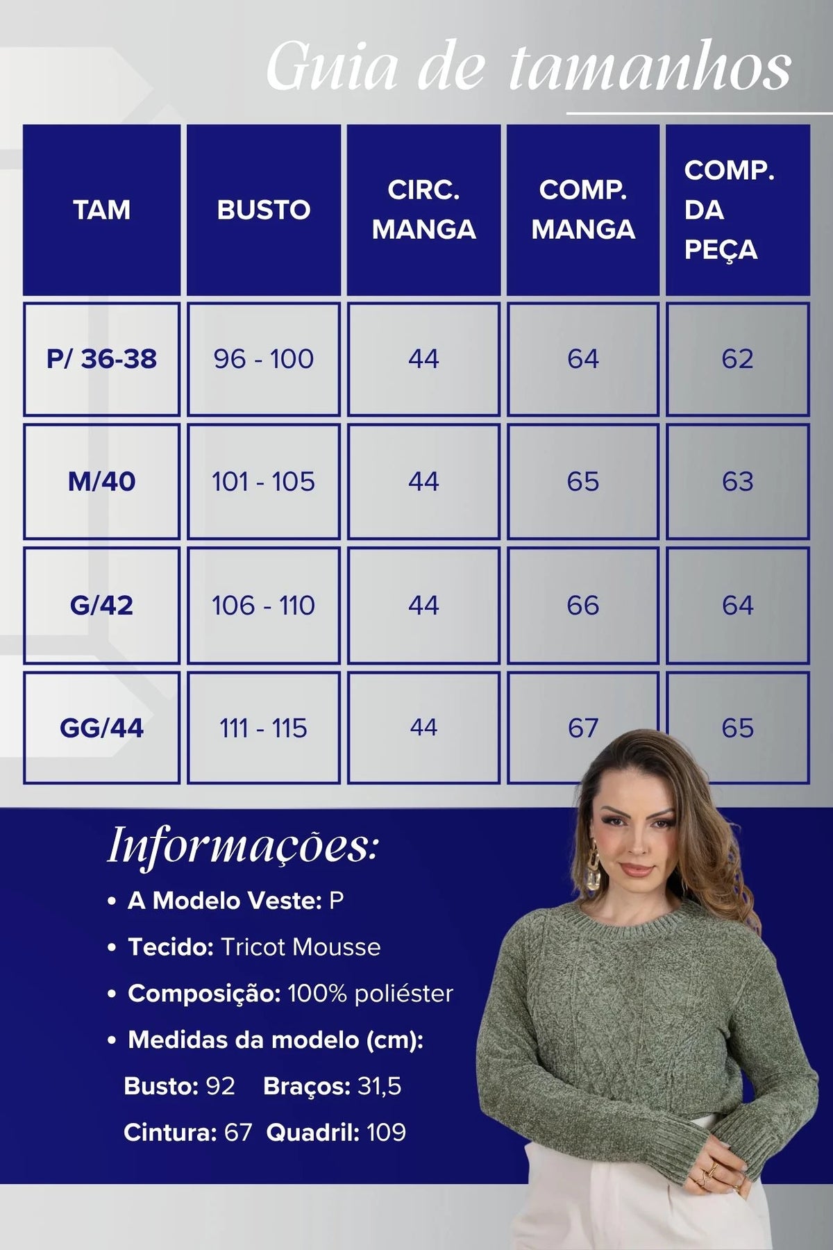 Blusa Manga Longa em Tricot Mousse Valentina Verde