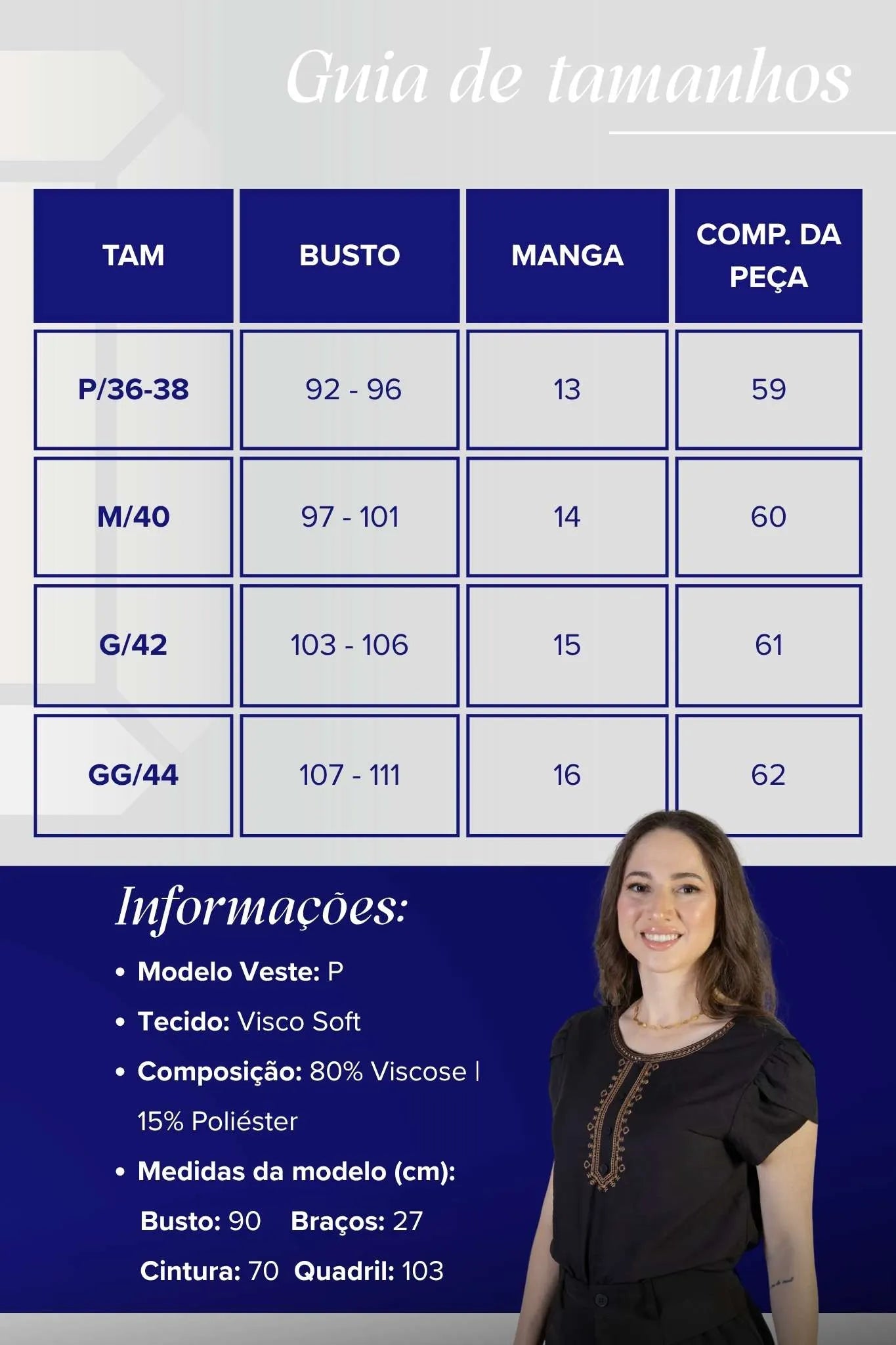 Blusa Manga Curta Transpassada Detalhe Botão Visco Soft Vanessa Preta