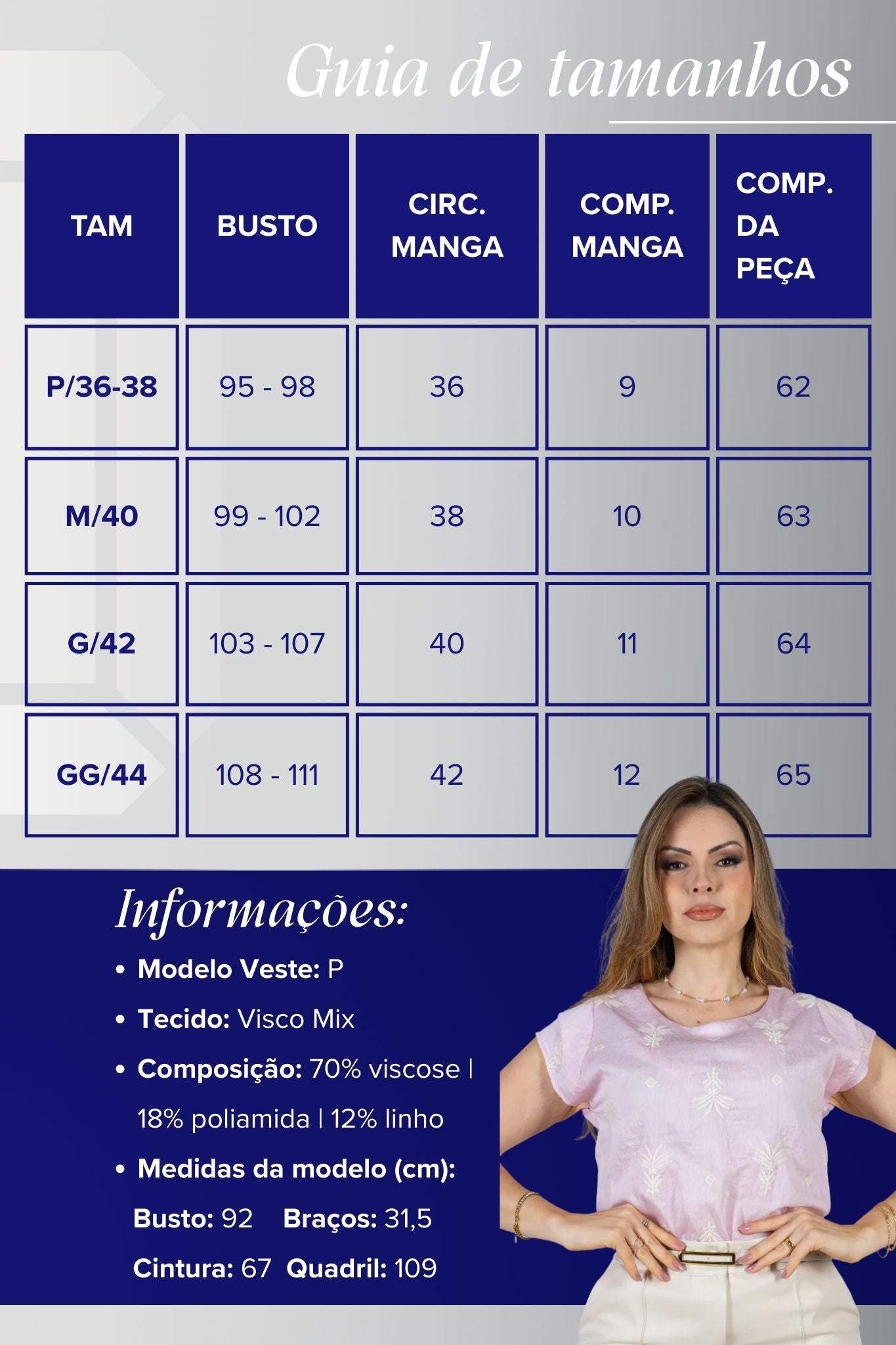 Blusa Manga Curta Detalhe em Camadas em Visco Mix Bordado Verônica Rosa