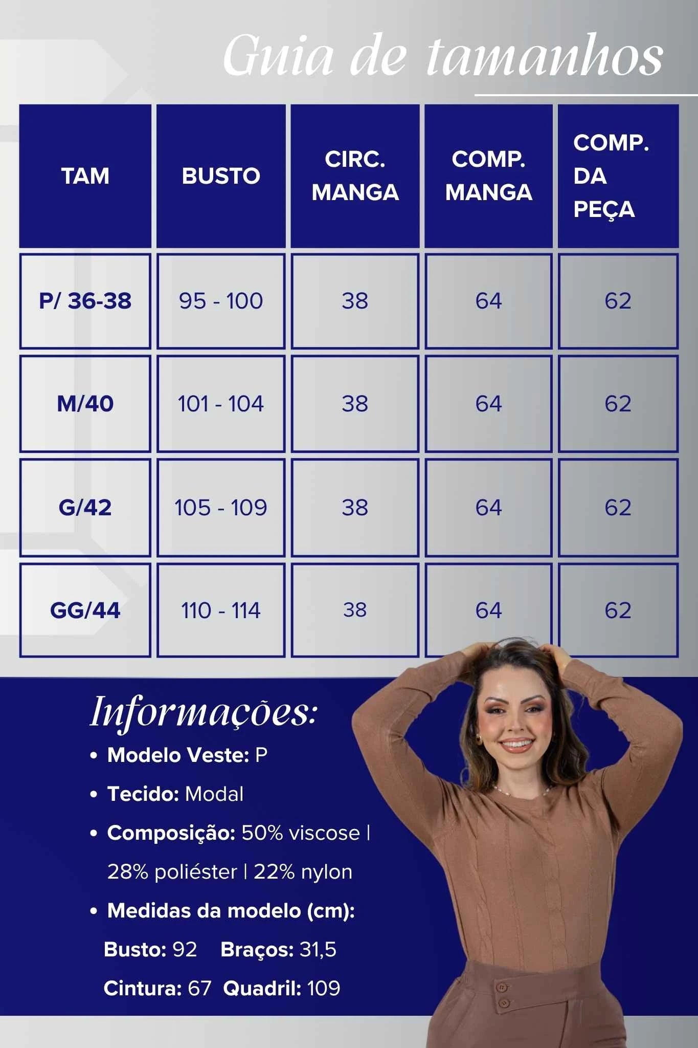 Tricot Manga Longa em Modal Violeta Marrom Claro