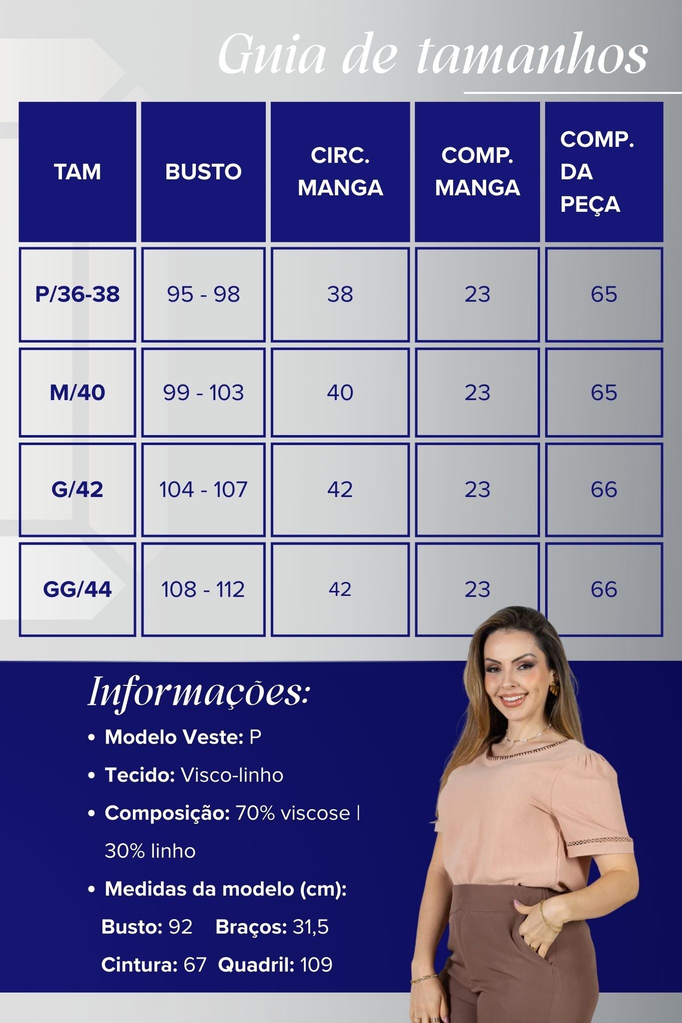 Blusa Manga Curta em Visco-Linho com Entremeio Bordado Viviane Rosê