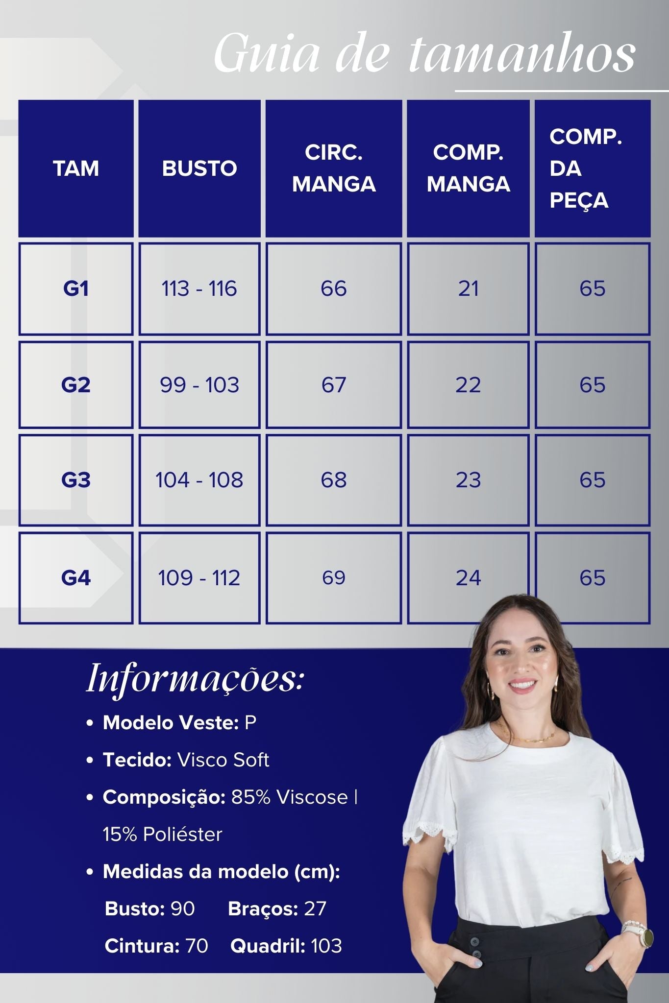 Blusa Manga Curta com Detalhes Bordados em Visco Soft Wanda Branca