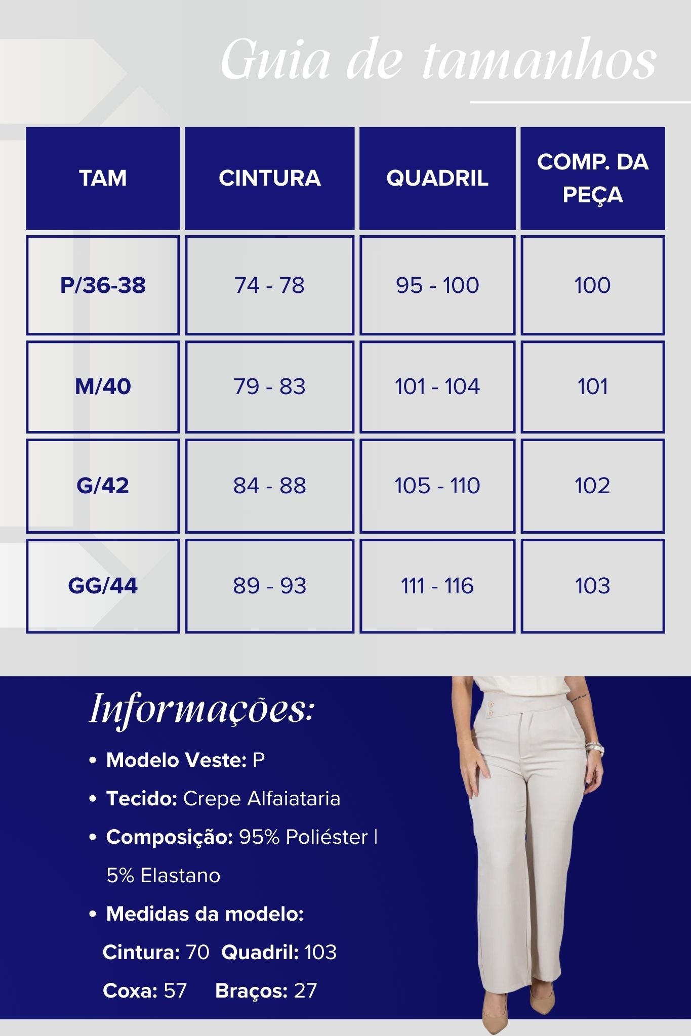 Calça Corte Reto em Alfaiataria Cós Assimétrico com Elástico Yasmin Creme