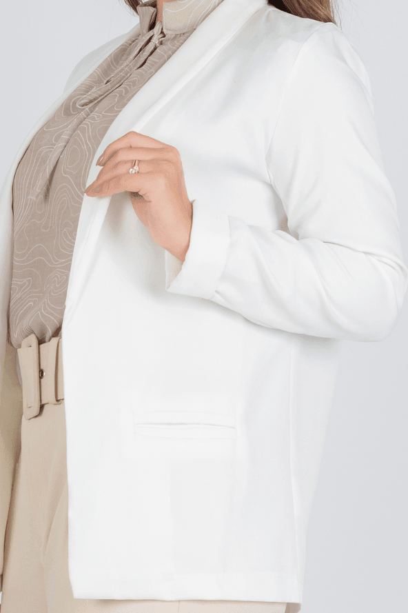 Blazer Liso Detalhe Manga Larissa Branco - imporium