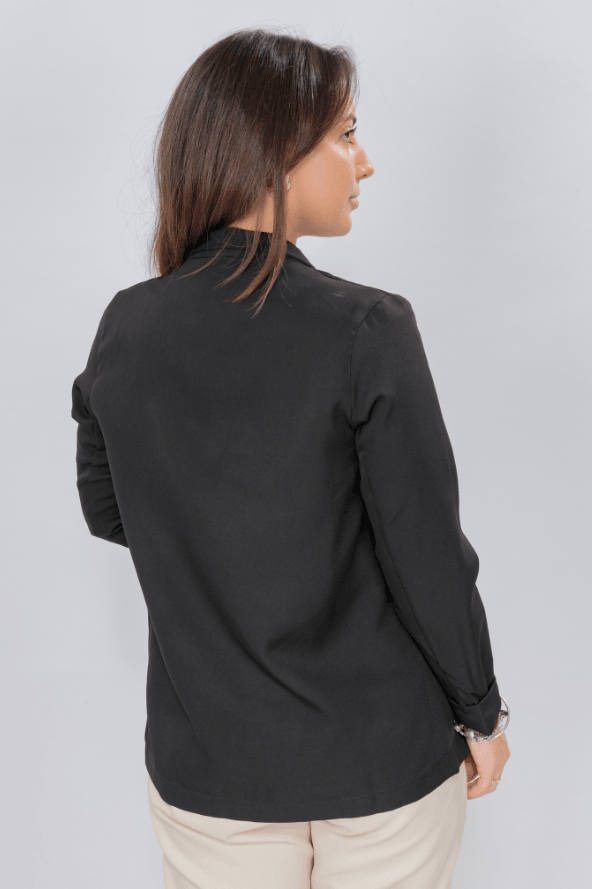 Blazer Liso Detalhe Manga Larissa Preto - imporium